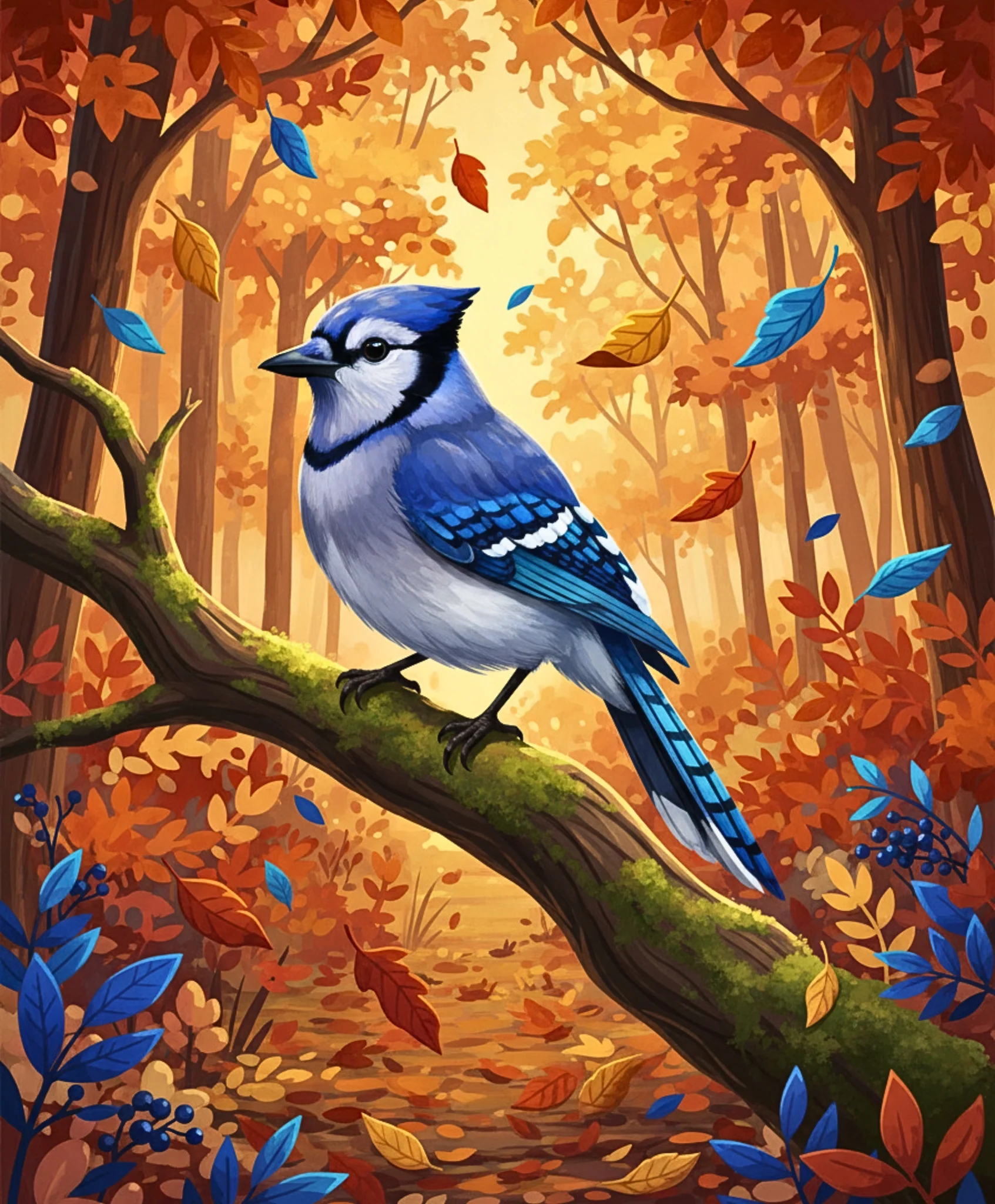 Autumn Whisper Blue Jay - Image 4