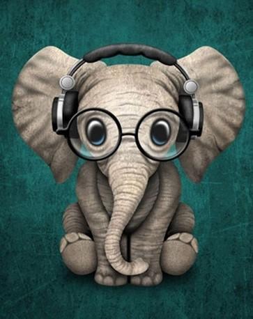 Baby Elephant With Headphones - Image 4