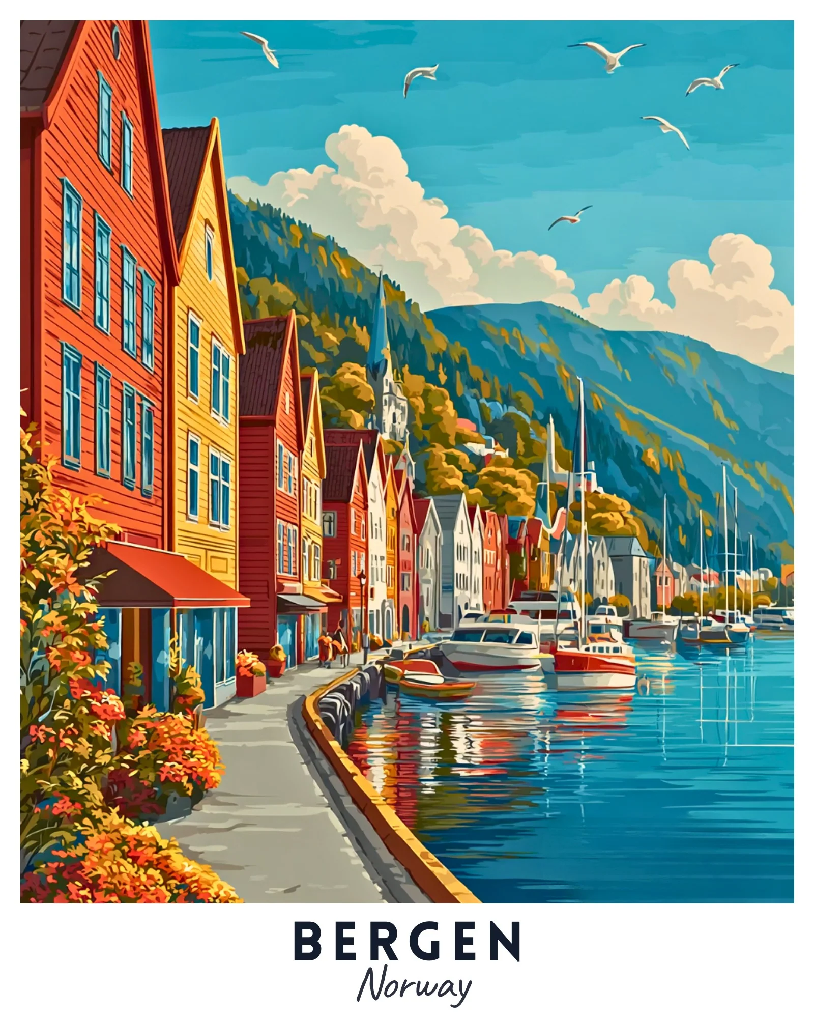 Bergen - Travel Poster - Image 4