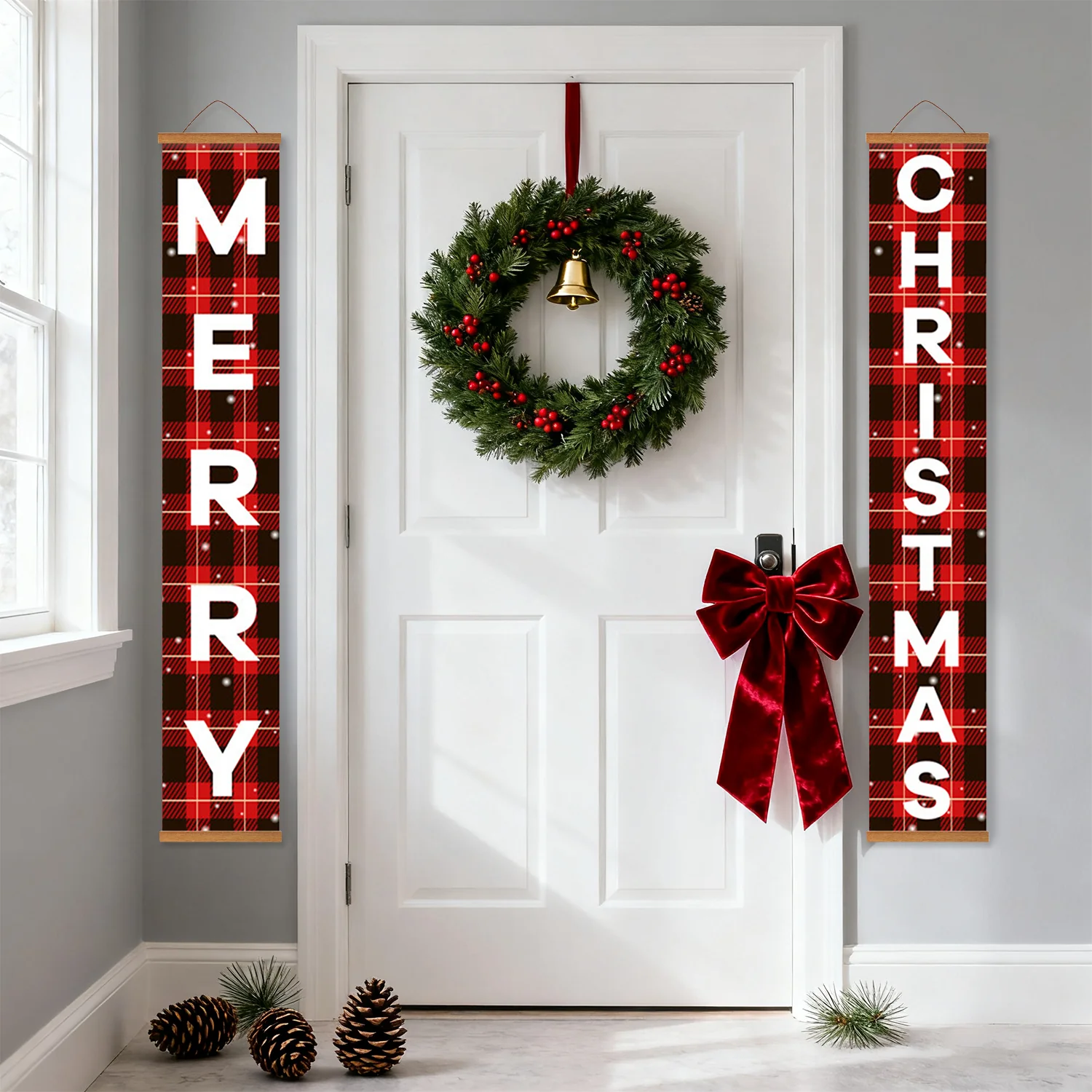 Buffalo Plaid Merry Christmas - Porch Sign - Image 17