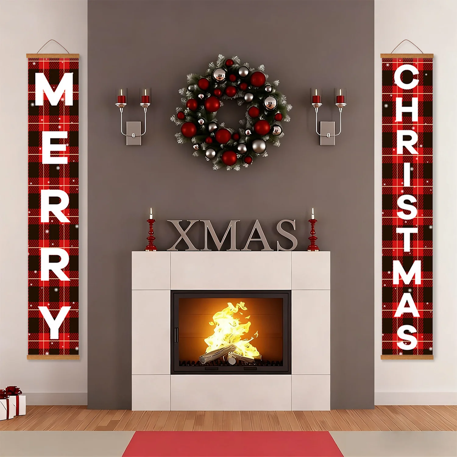 Buffalo Plaid Merry Christmas - Porch Sign - Image 18