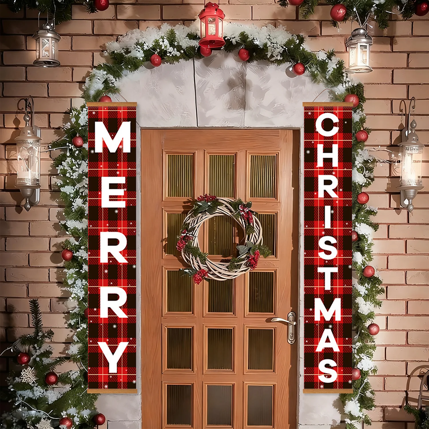 Buffalo Plaid Merry Christmas - Porch Sign - Image 5