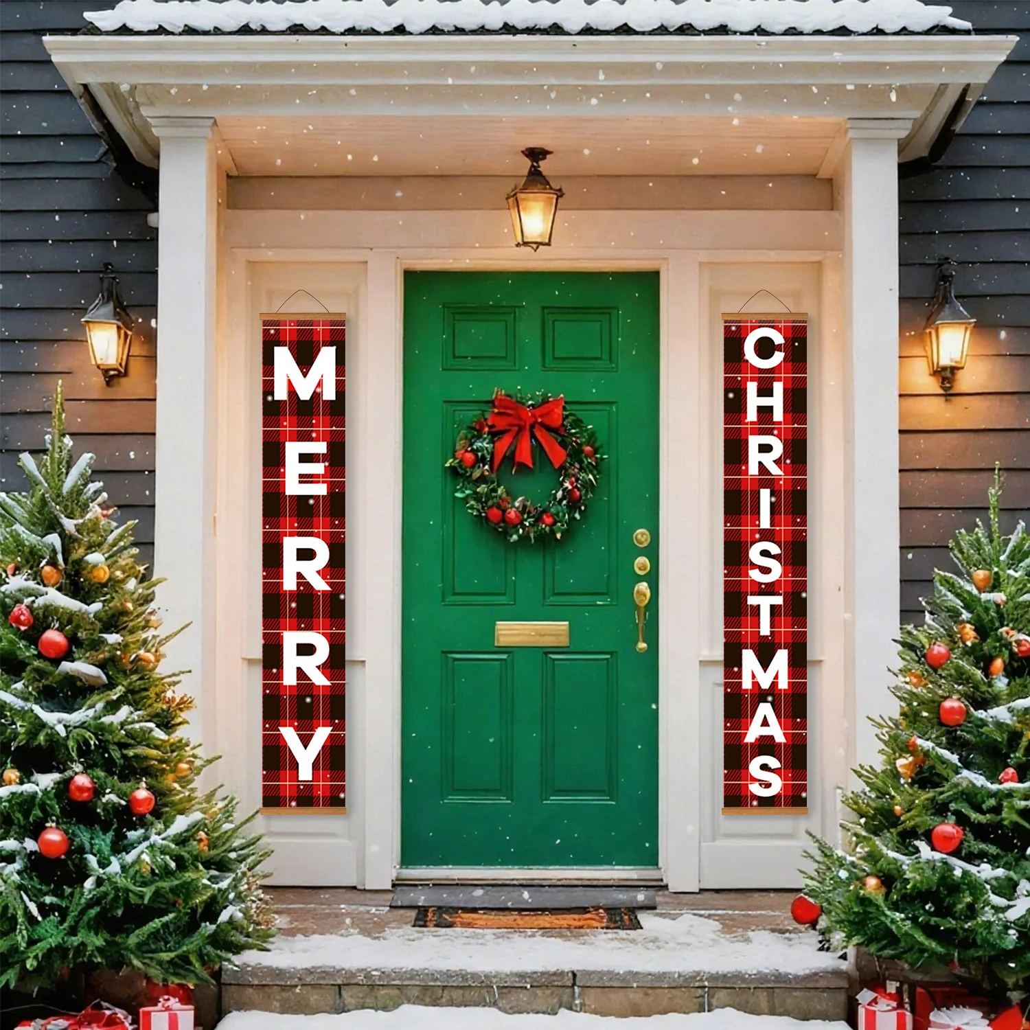 Buffalo Plaid Merry Christmas - Porch Sign - Image 6