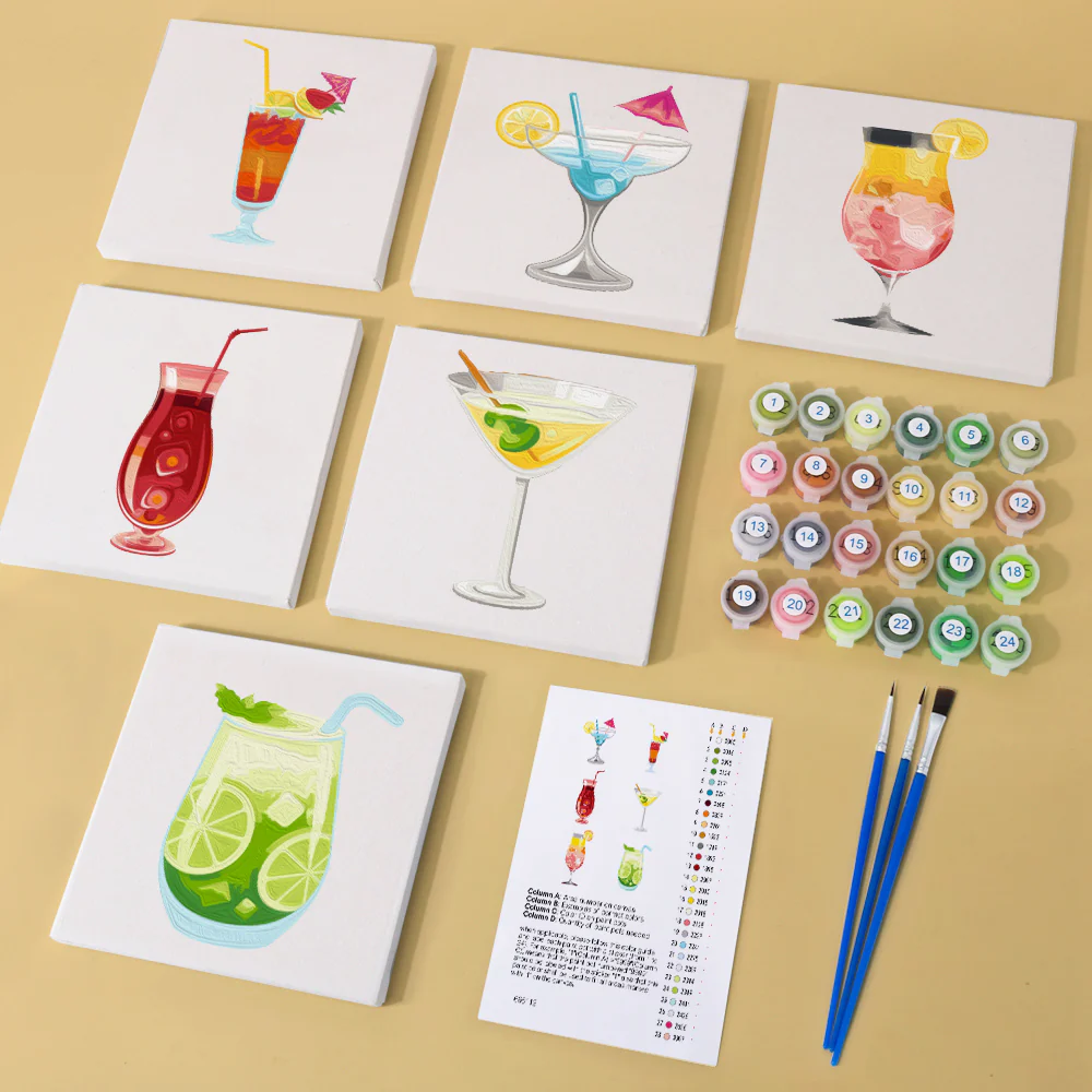 Cocktail Hour (Set of 6)- Paint by Number Cocktail - Image 6