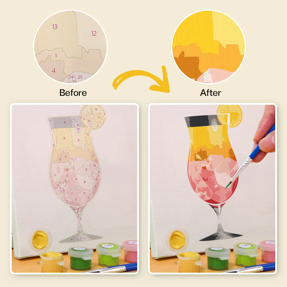 Cocktail Hour (Set of 6)- Paint by Number Cocktail - Image 8