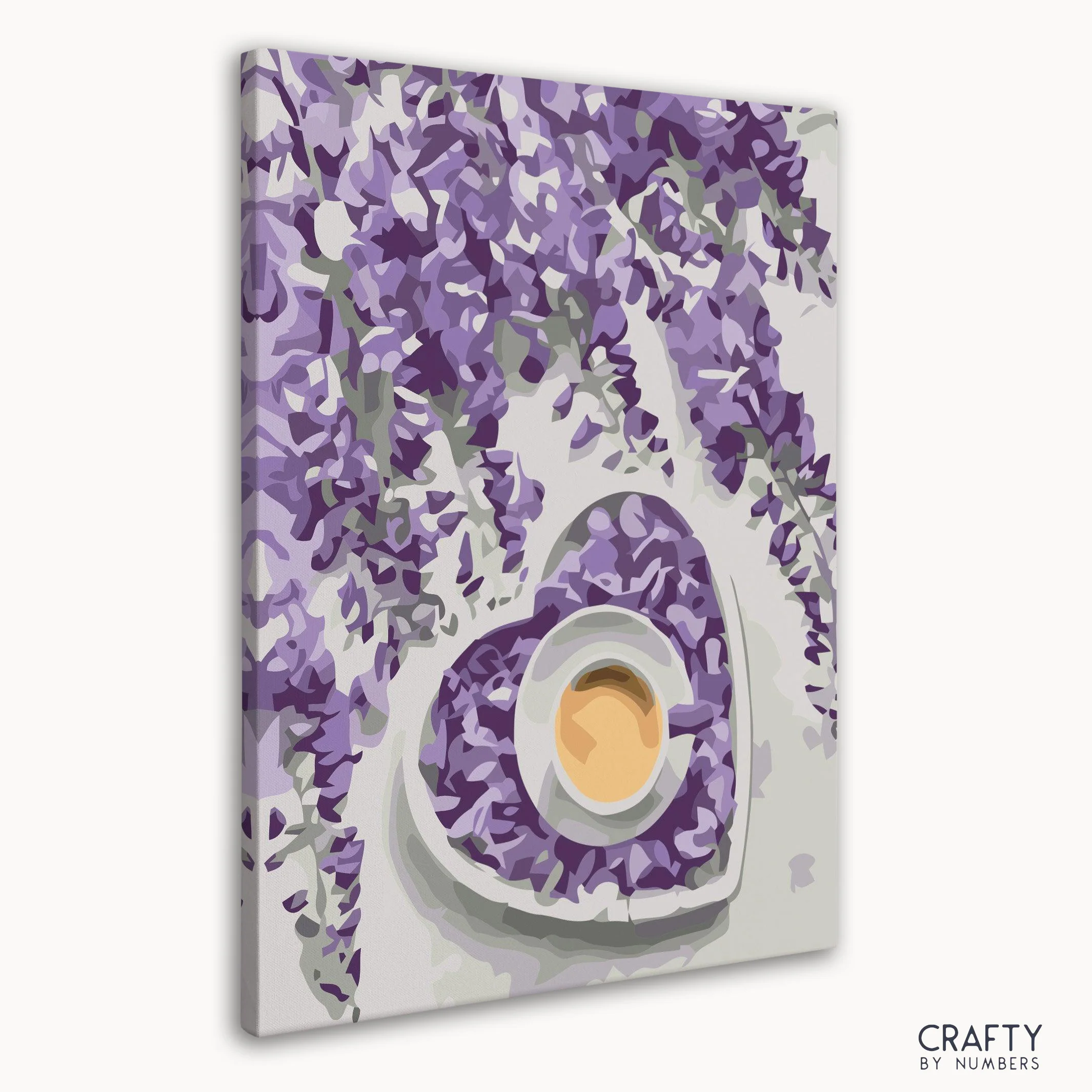 Coffee And Purple Flowers Art - Image 3