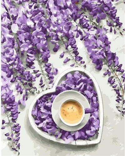Coffee And Purple Flowers Art - Image 4