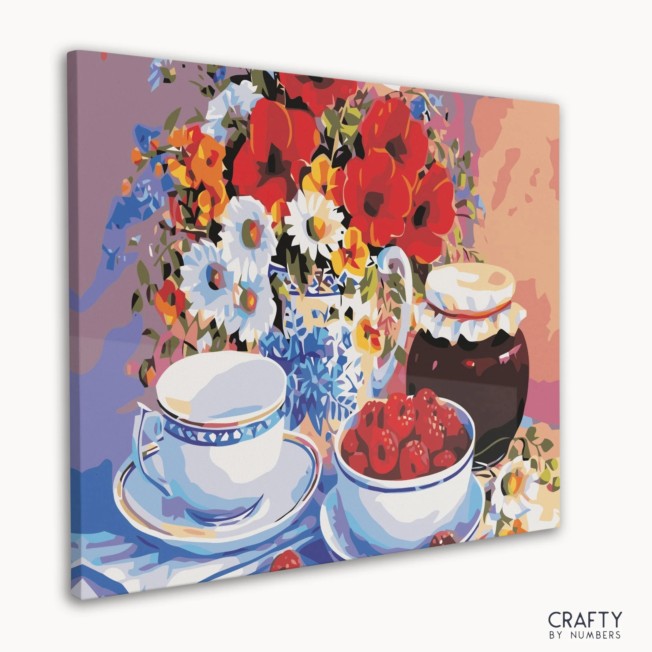 Cup Set With Decorative Flowers - Image 3
