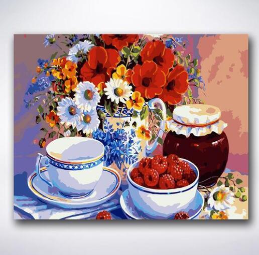 Cup Set With Decorative Flowers - Image 4