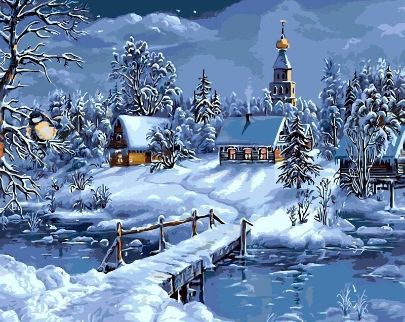 Snowy Night Scenery - Image 4