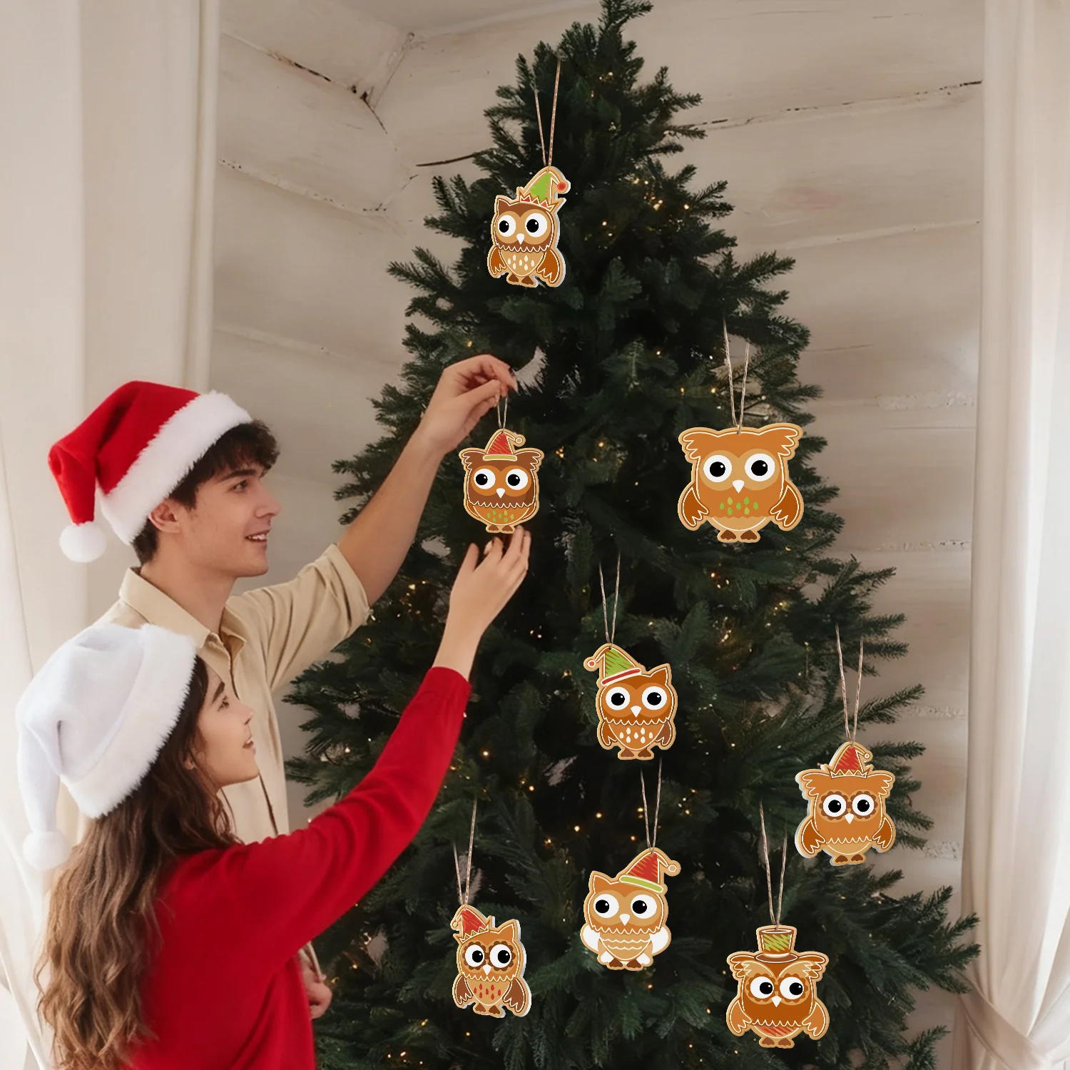 Festive Owl Magic – Large Christmas Ornaments - Image 11
