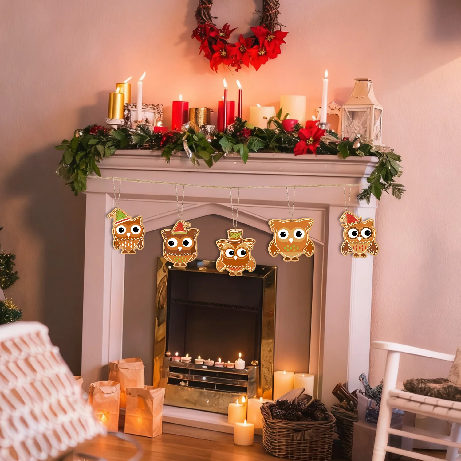 Festive Owl Magic – Large Christmas Ornaments - Image 12