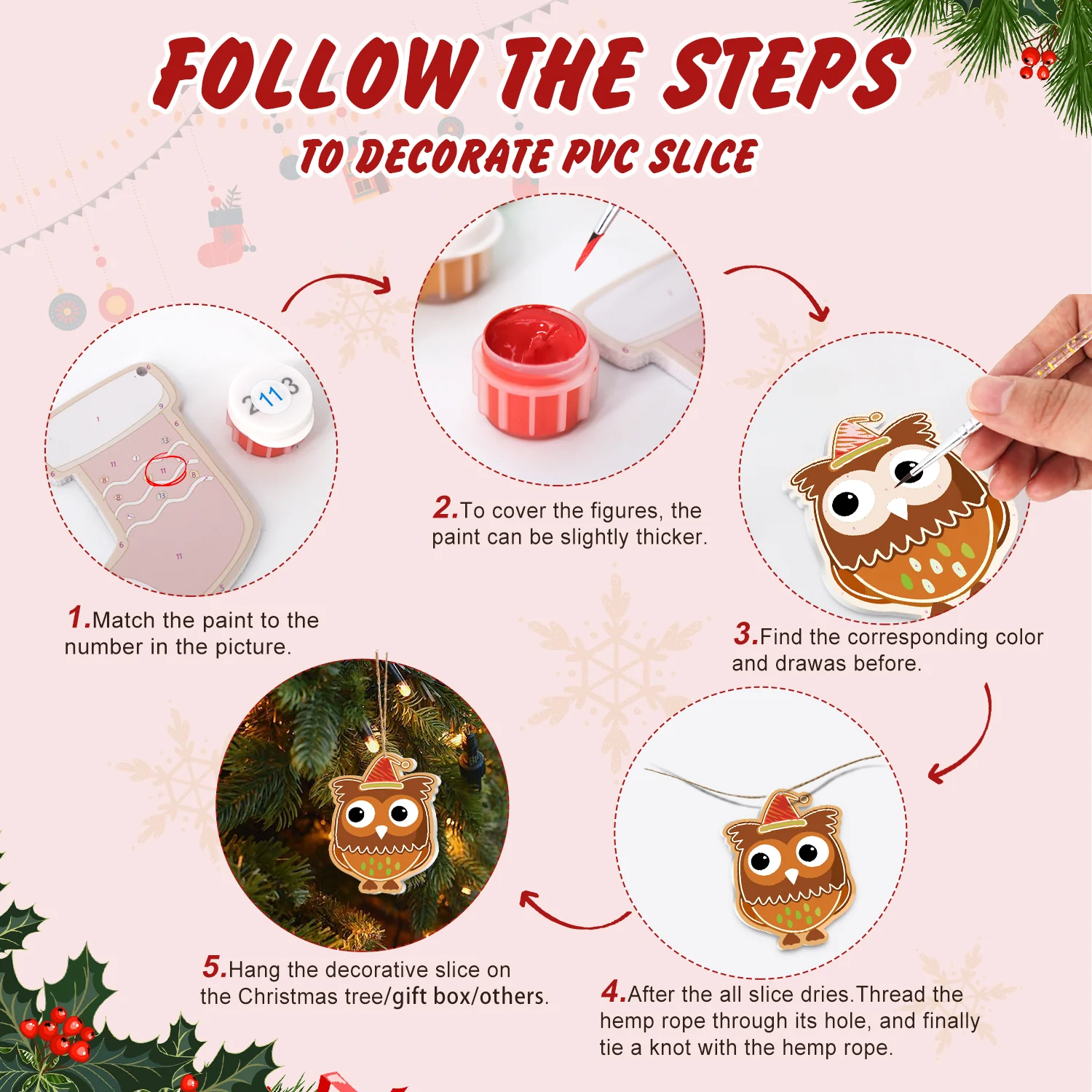Festive Owl Magic – Large Christmas Ornaments - Image 4