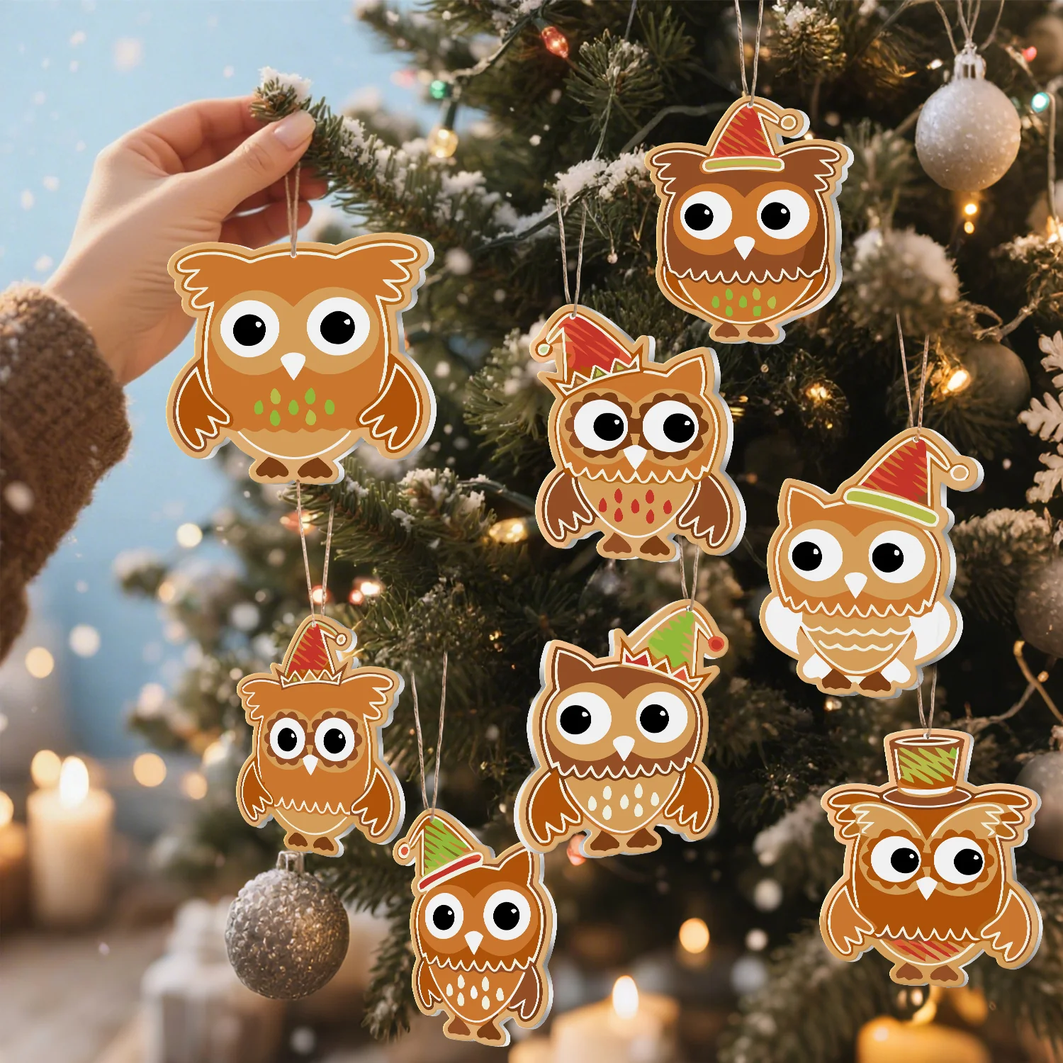 Festive Owl Magic – Large Christmas Ornaments - Image 9
