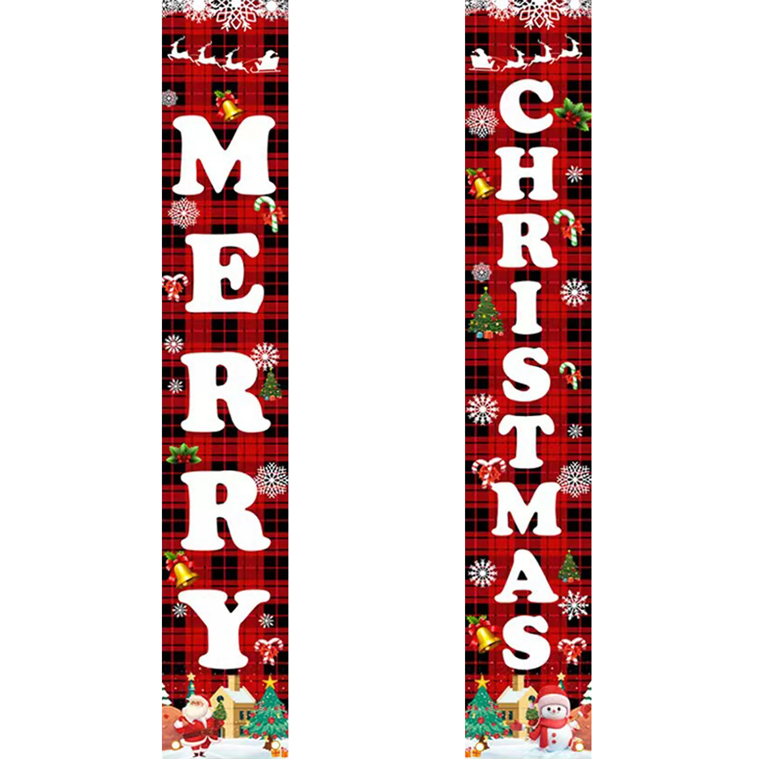 Festive Plaid Merry Christmas – Porch Sign - Image 20