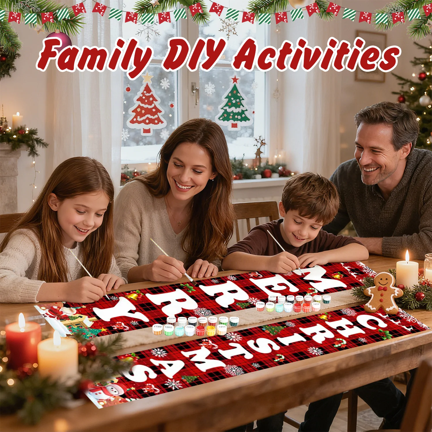 Festive Plaid Merry Christmas – Porch Sign - Image 4