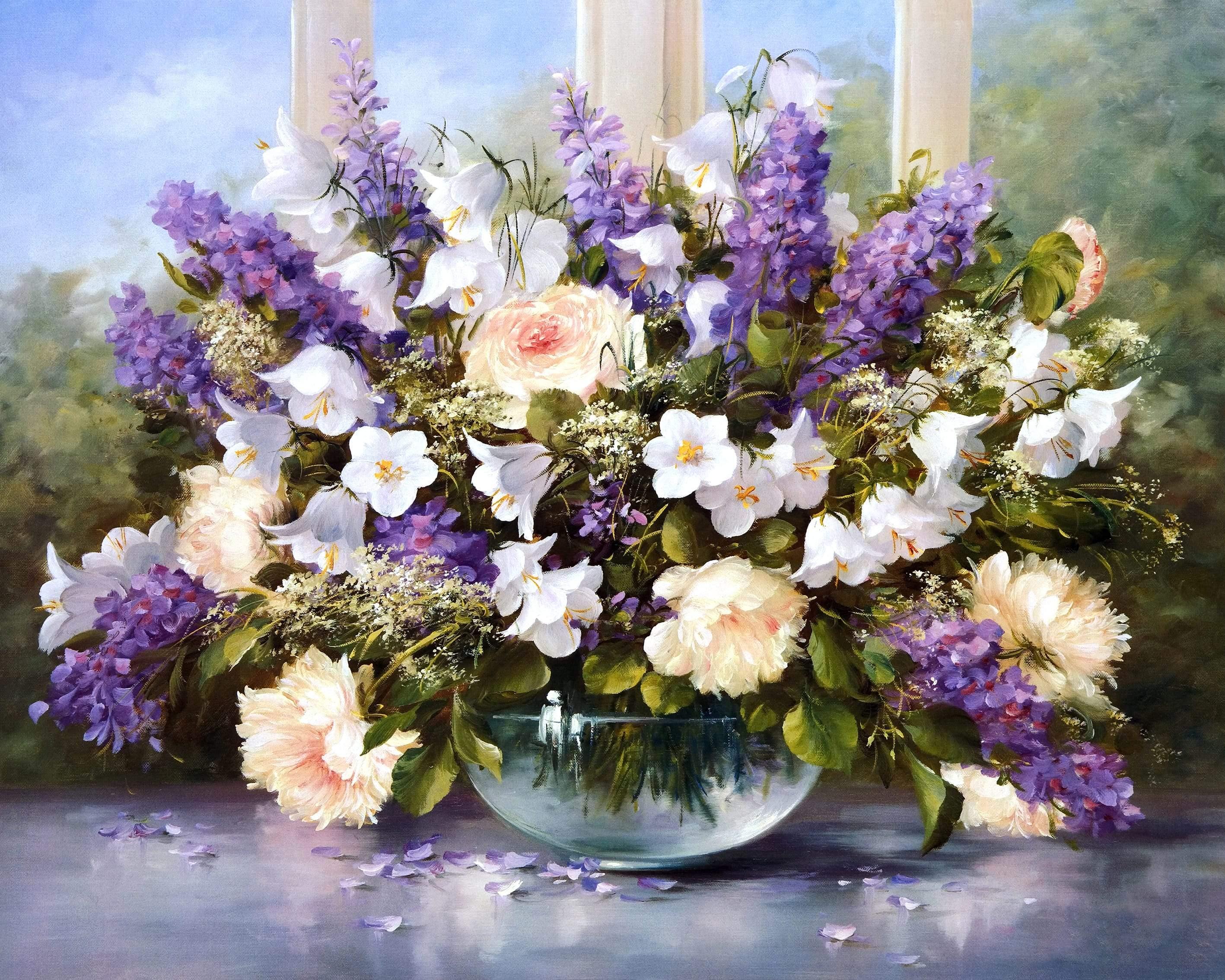 Flowers In The Glass Bowl - Image 4