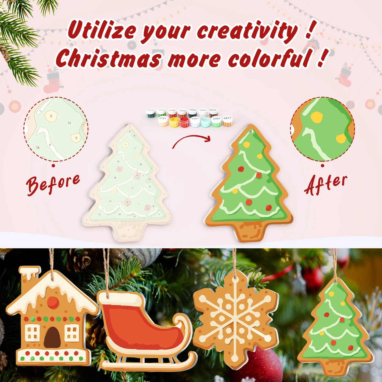 Ginger Sleigh Ride – Large Christmas Ornaments - Image 5