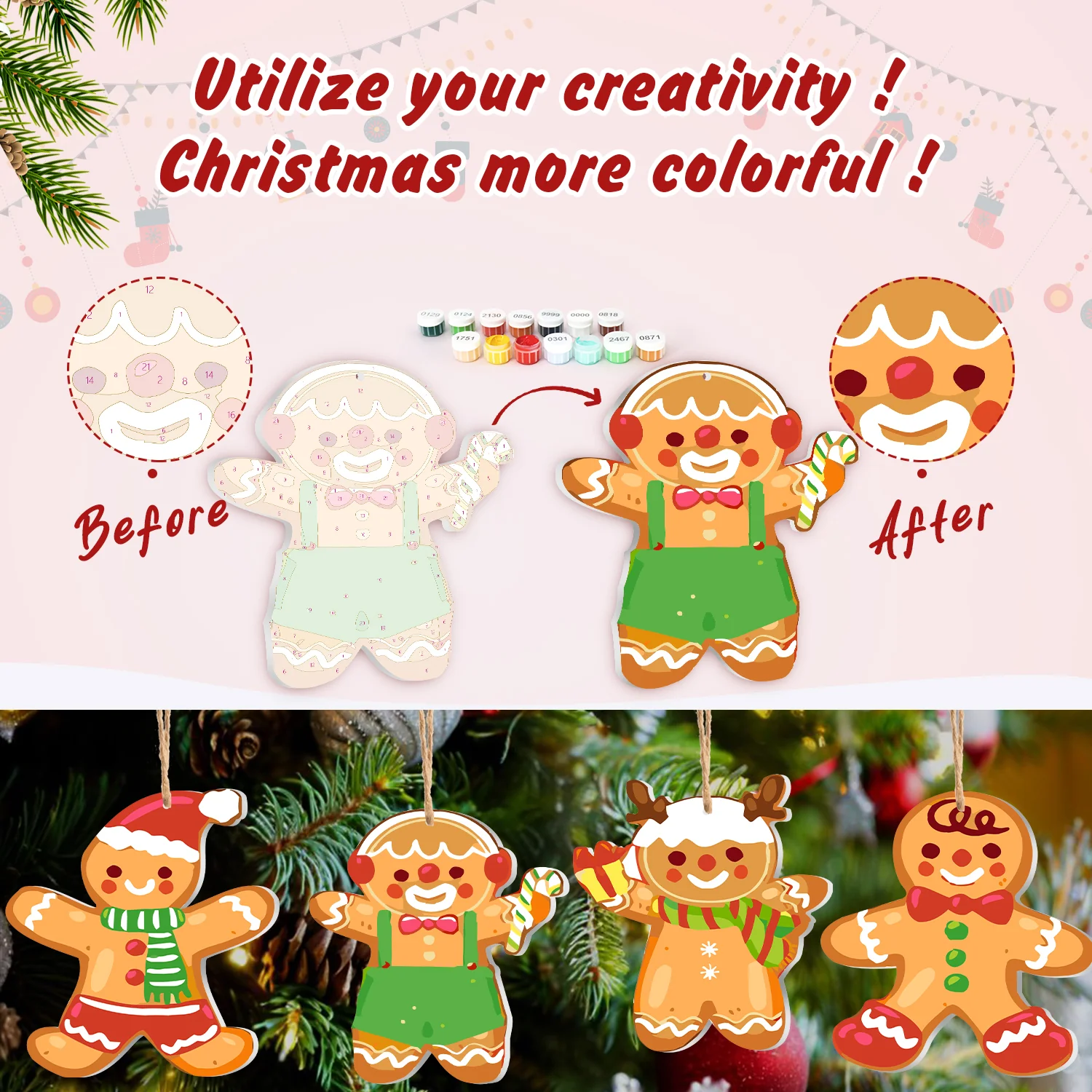 Gingerbread Family Fun – Large Christmas Ornaments - Image 5
