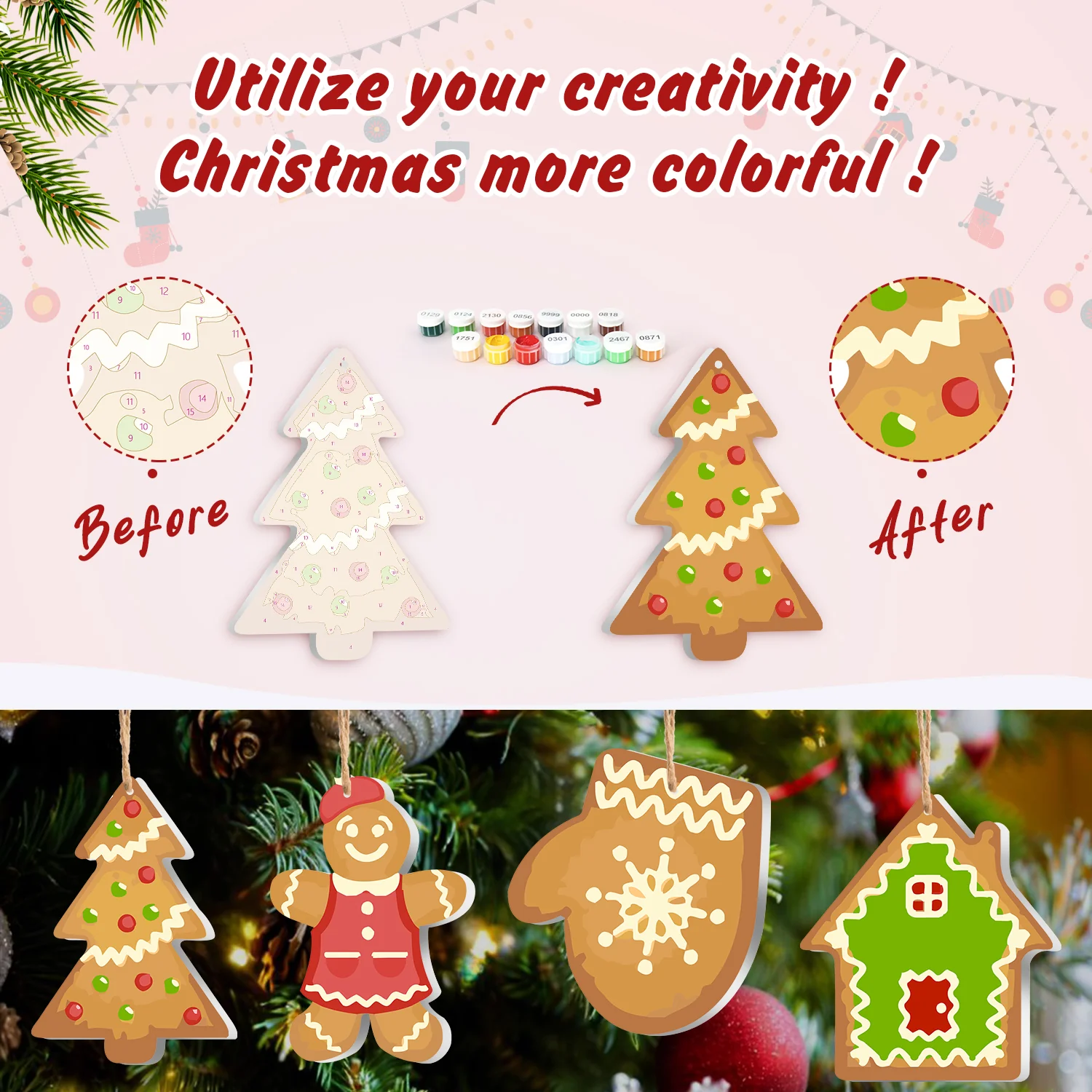Gingerbread Holiday Magic – Large Christmas Ornaments - Image 5