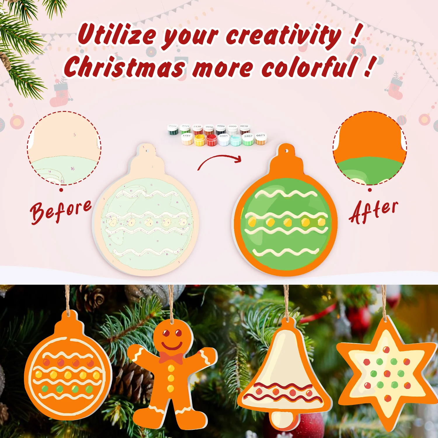 Golden Cookie Cheer – Large Christmas Ornaments - Image 5