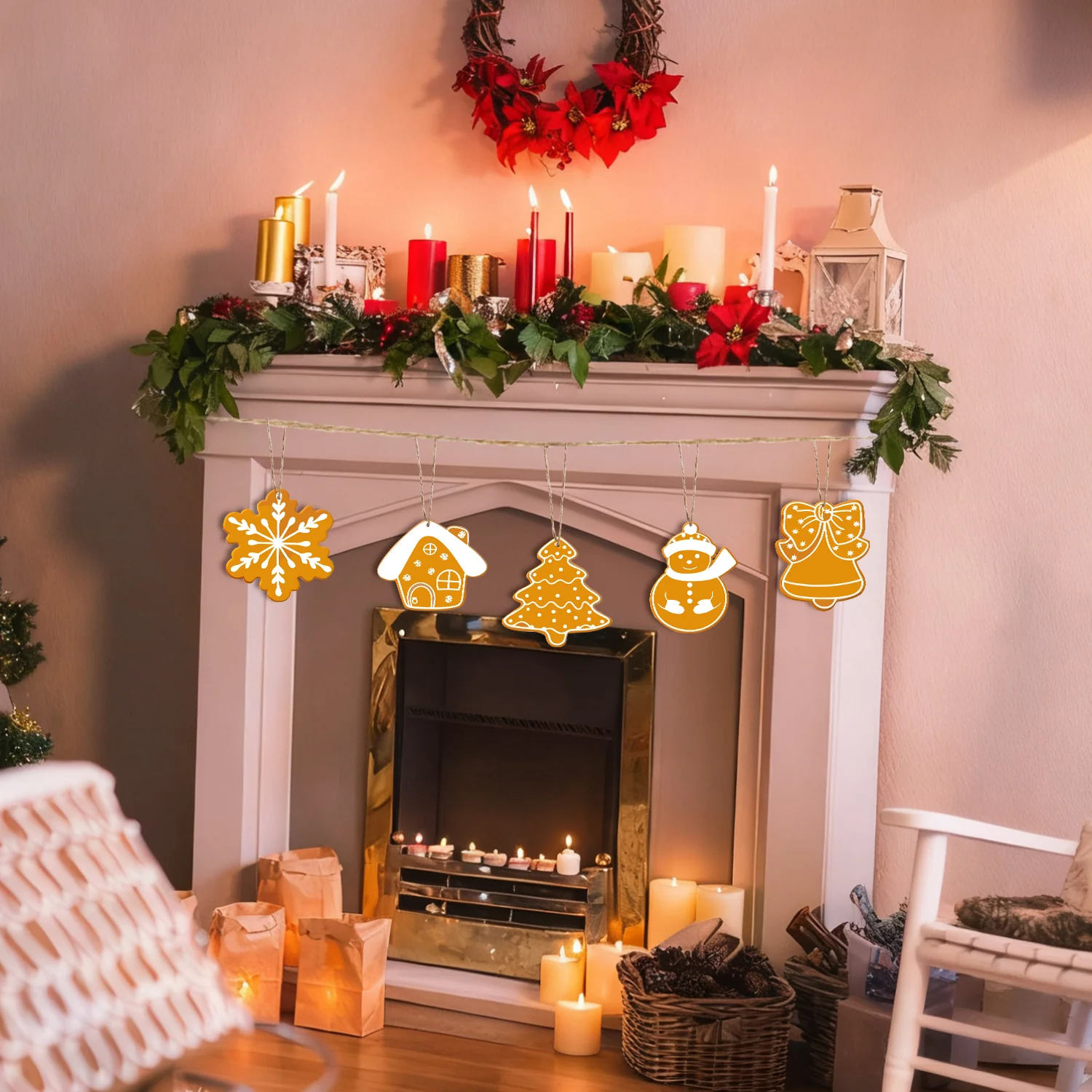 Golden Ginger Elegance – Large Christmas Ornaments - Image 12