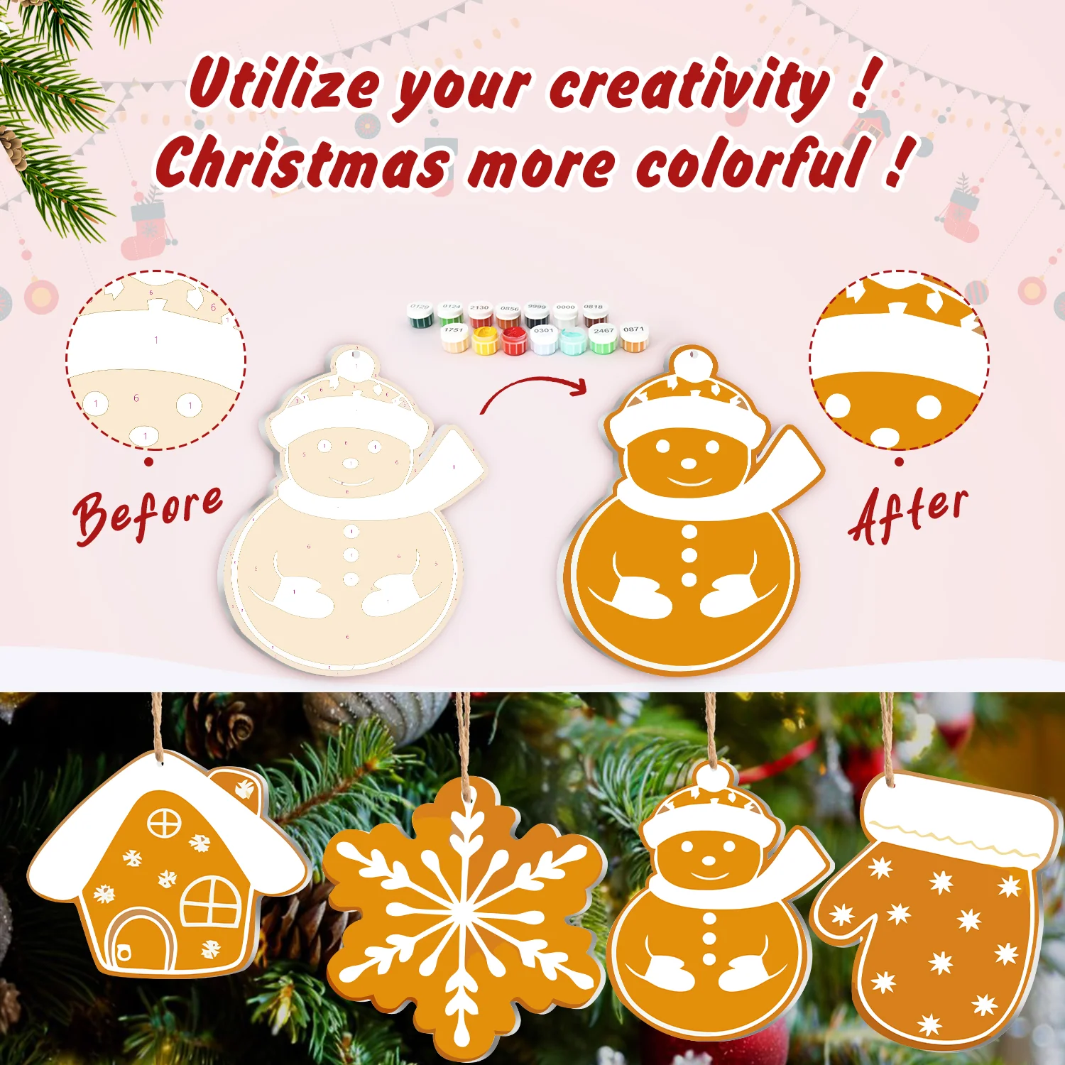 Golden Ginger Elegance – Large Christmas Ornaments - Image 5
