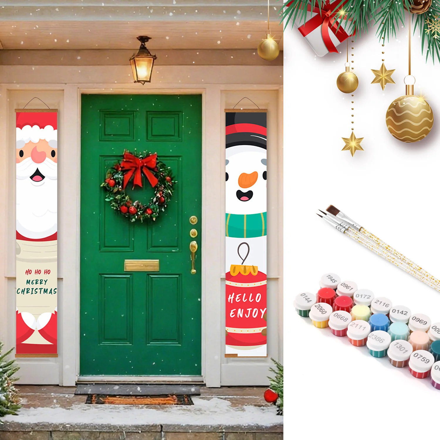 Ho Ho Holiday – Porch Sign Paint by Numbers Kit - Image 2