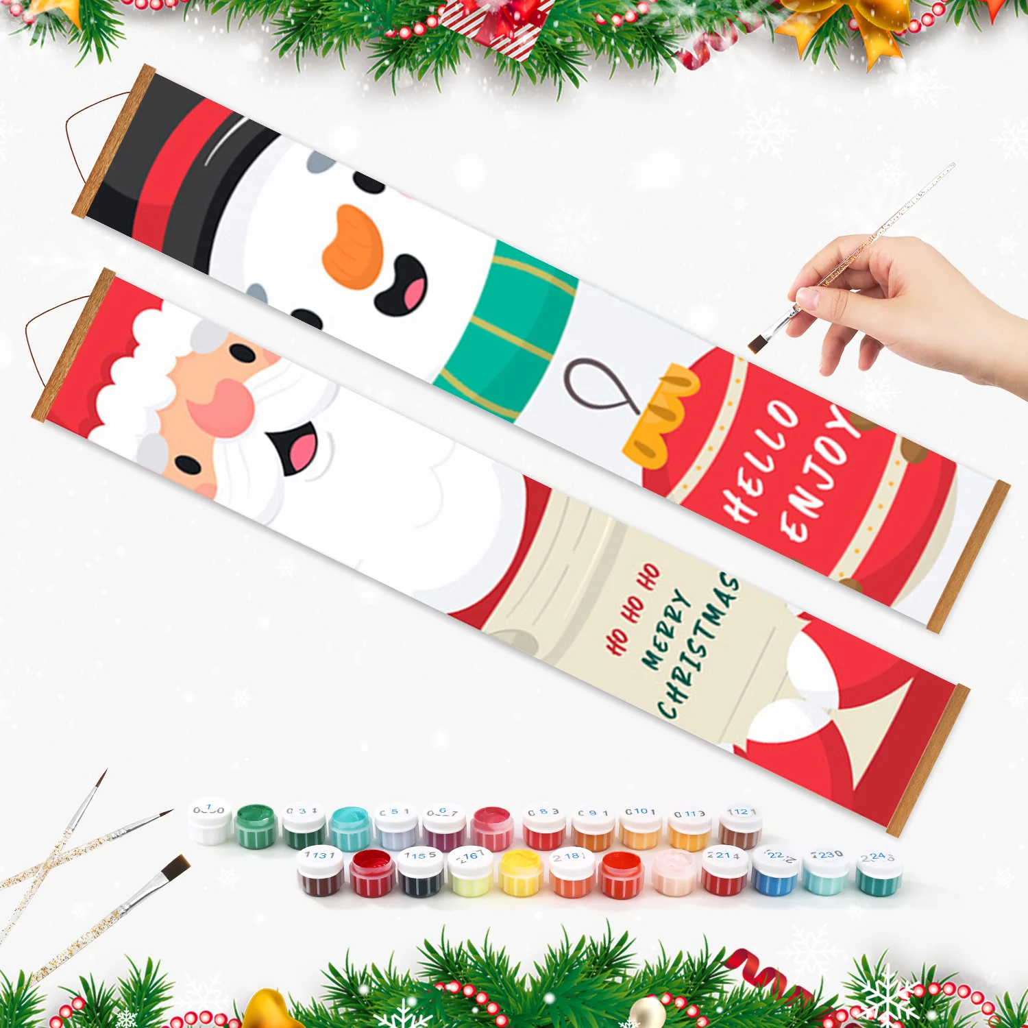 Ho Ho Holiday – Porch Sign Paint by Numbers Kit - Image 3
