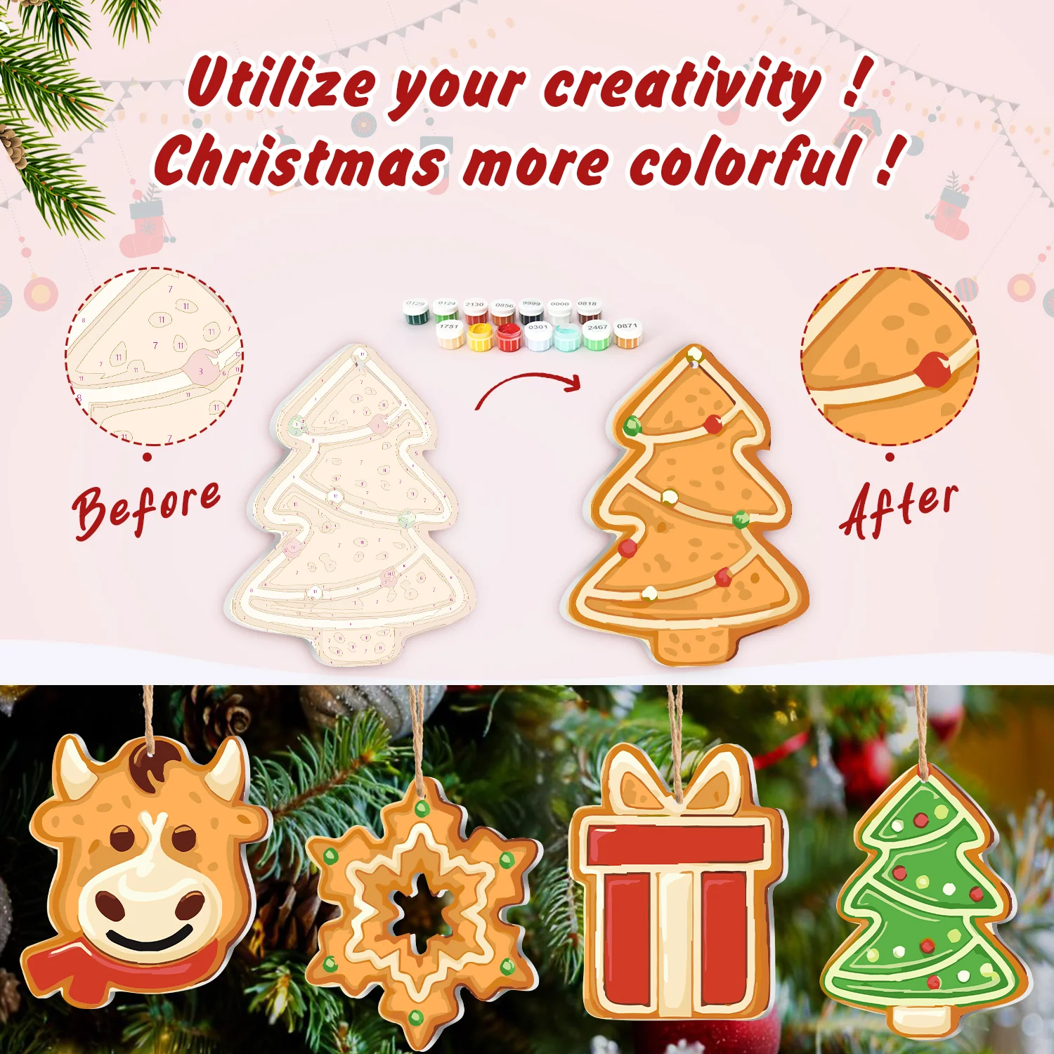 Holiday Cookie Cabin – Large Christmas Ornaments - Image 5