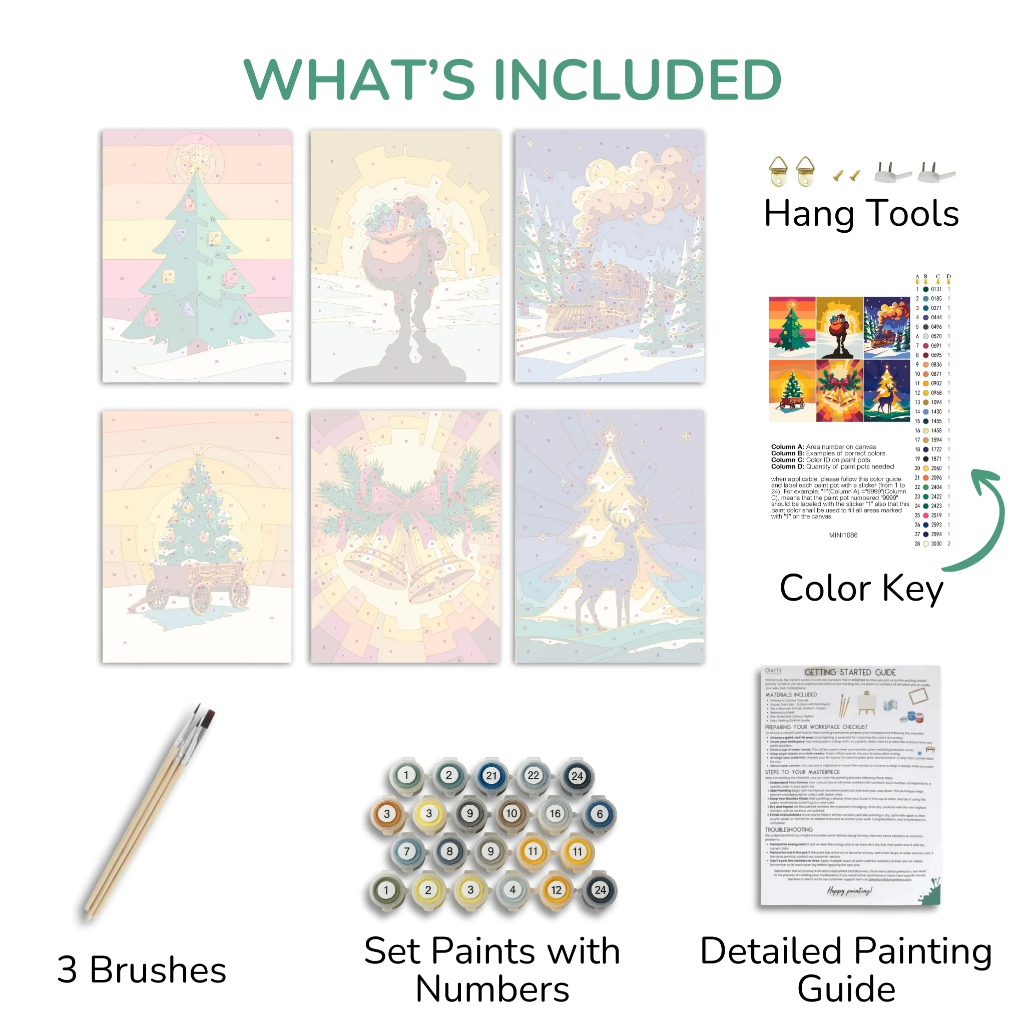 Holiday Glow – Set of 6 Mini Paint by Numbers - Image 3