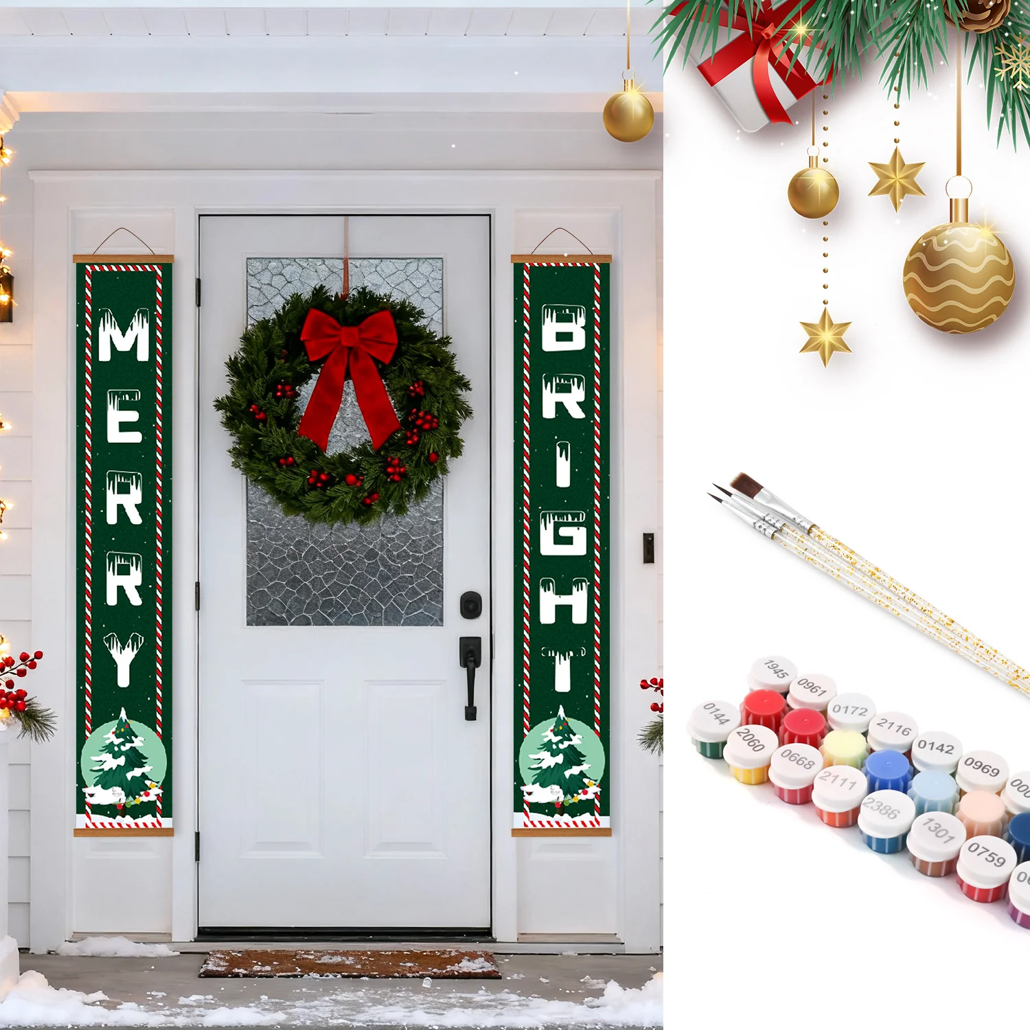 Merry & Bright – Porch Sign Paint by Numbers Kit - Image 18
