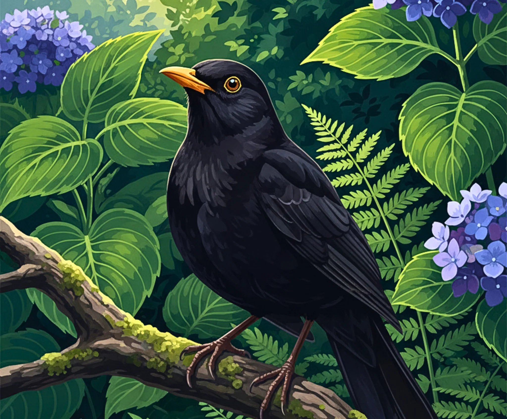 Midnight Garden Blackbird - Image 4