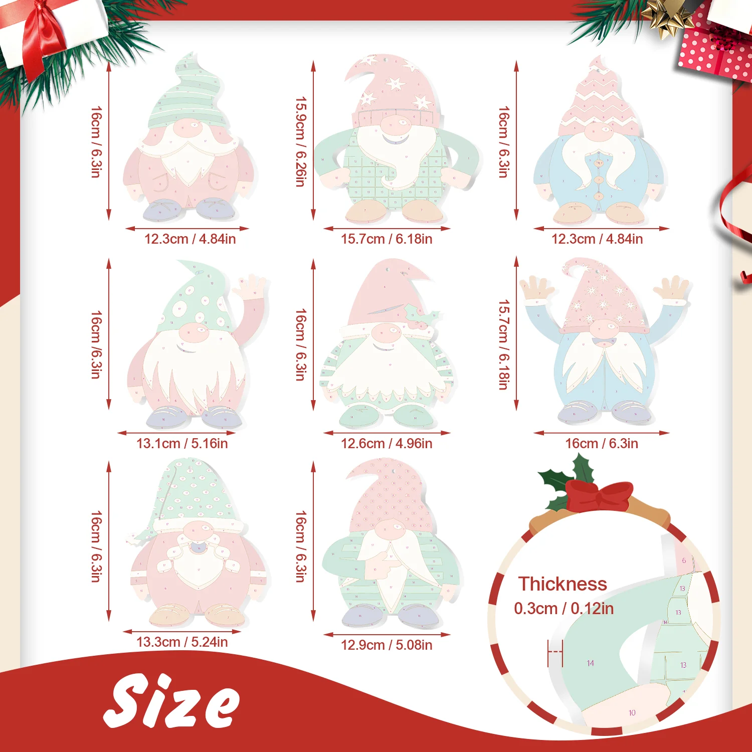 Nordic Gnome Magic – Large Christmas Ornaments - Image 2
