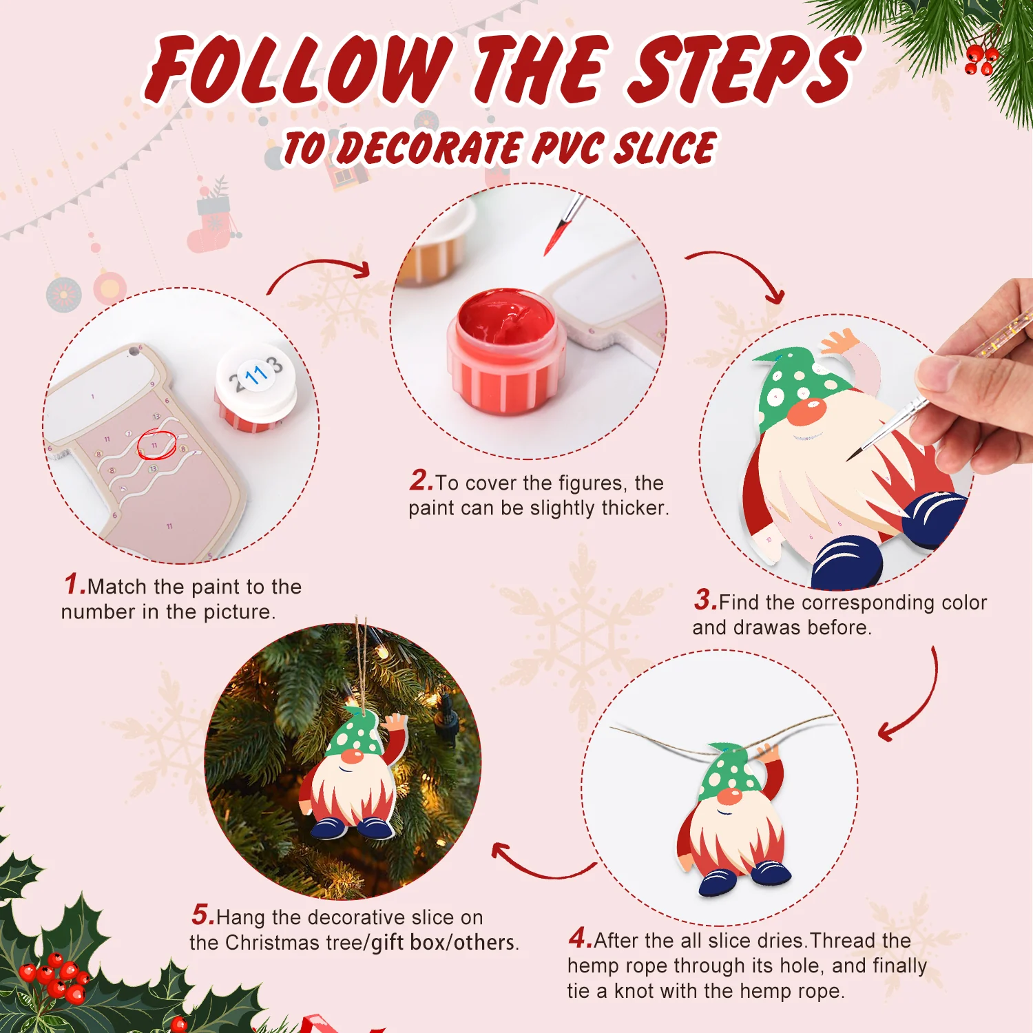 Nordic Gnome Magic – Large Christmas Ornaments - Image 4