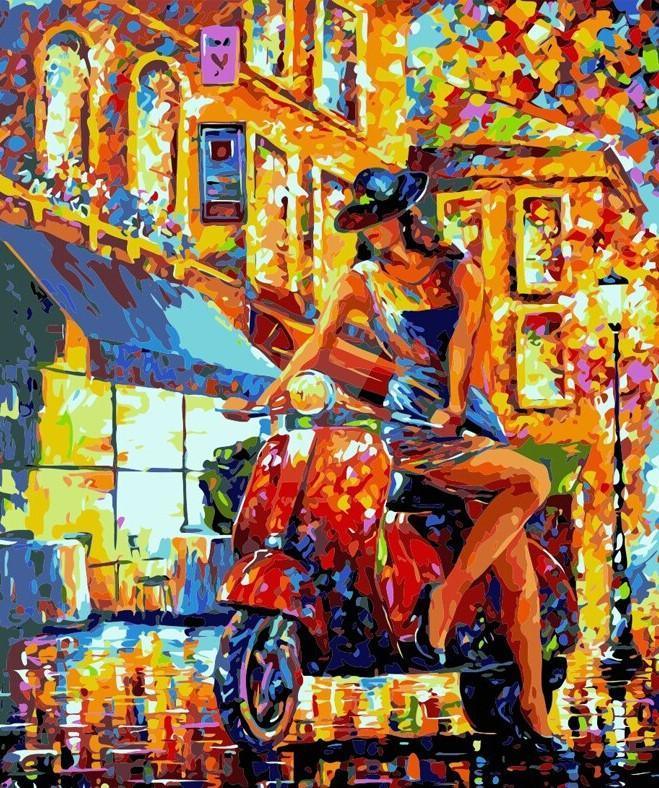 Painting Of Scoter Women In Italy - Image 4