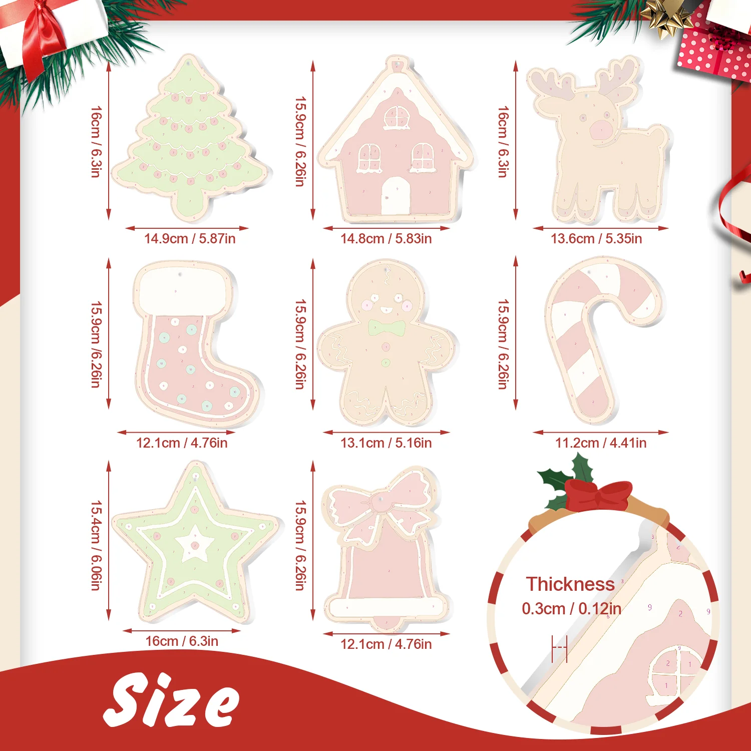 Rudolph’s Bakery Set – Large Christmas Ornaments - Image 2