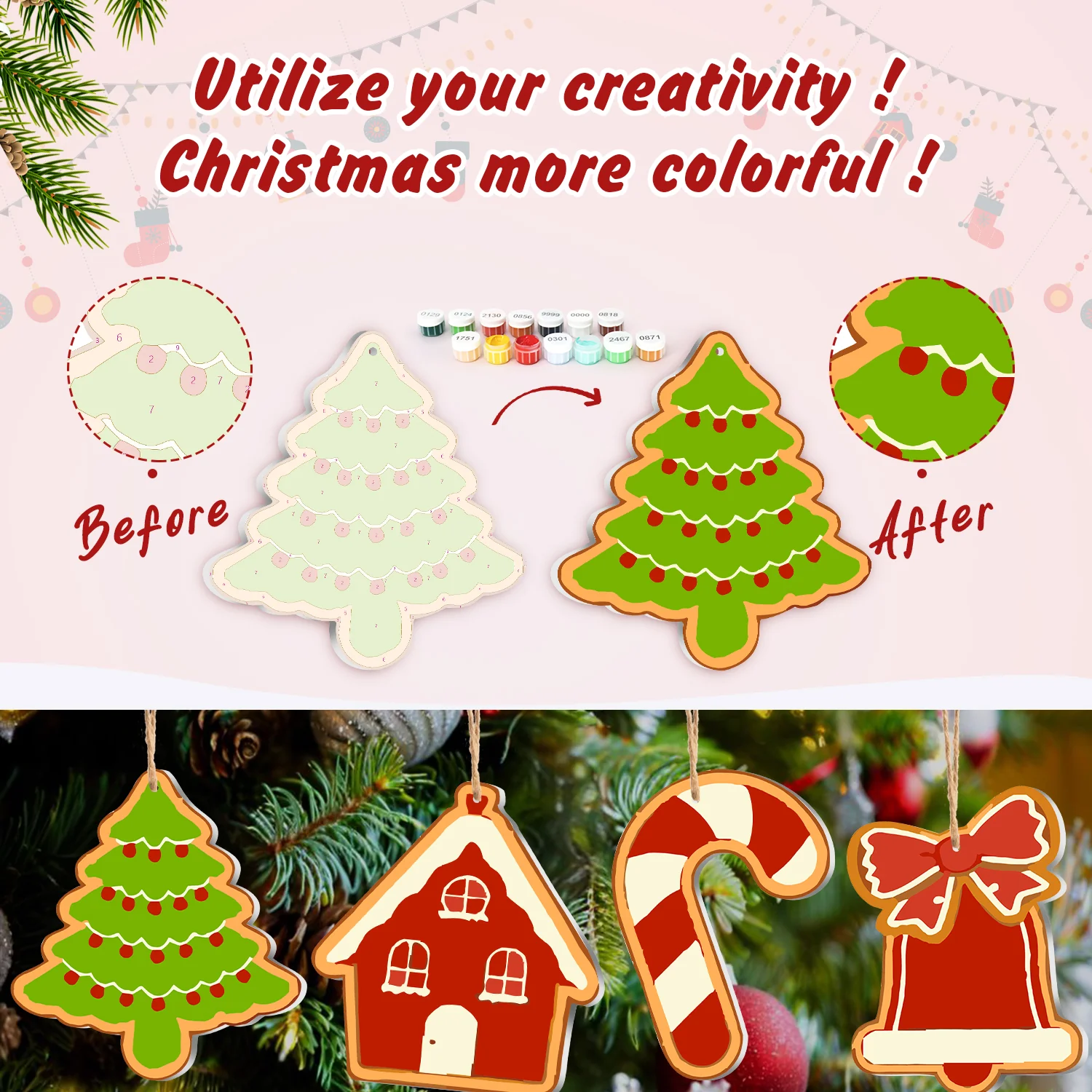 Rudolph’s Bakery Set – Large Christmas Ornaments - Image 5
