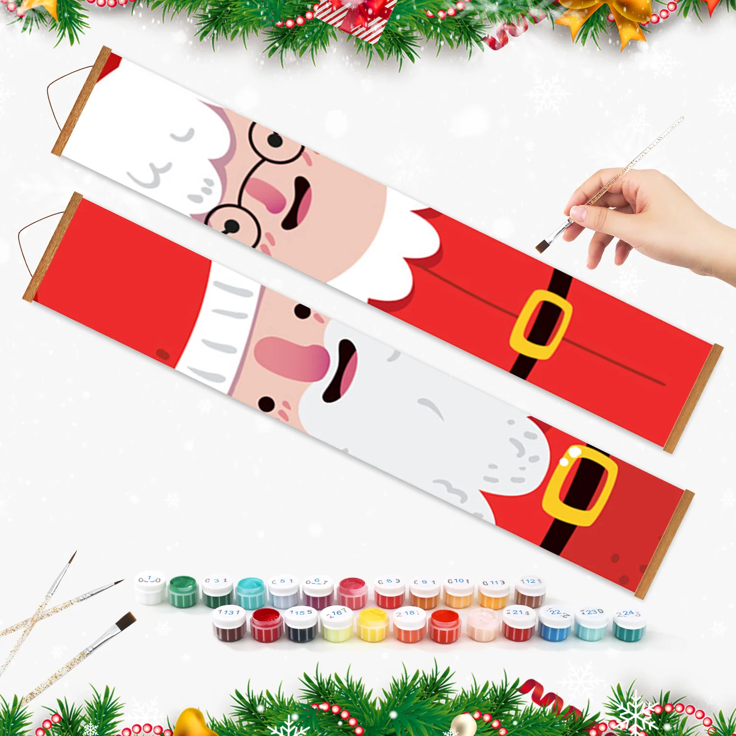 Santa & Mrs. Claus – Porch Sign Paint by Numbers Kit - Image 3