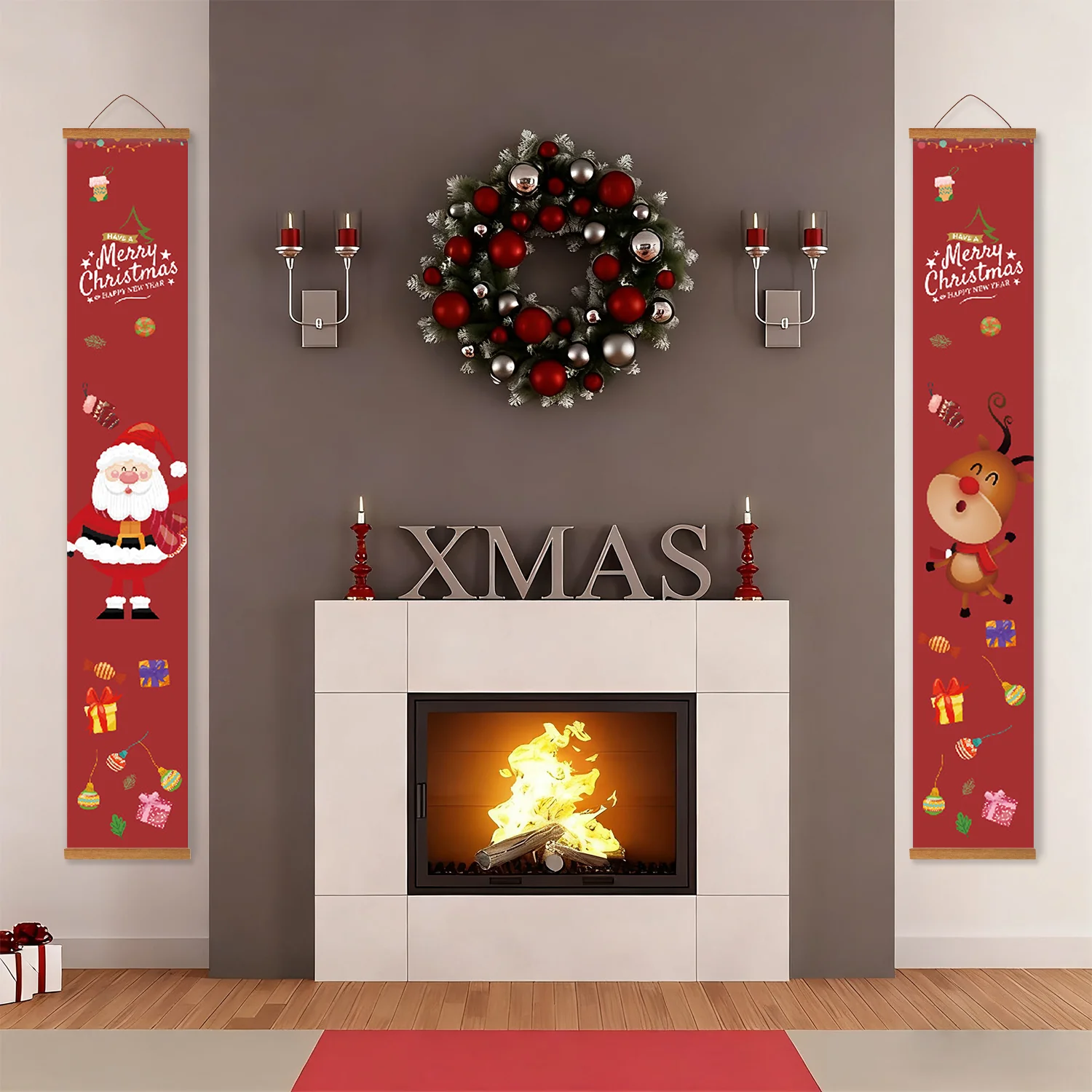 Santa & Rudolph – Porch Sign Paint by Numbers Kit - Image 17