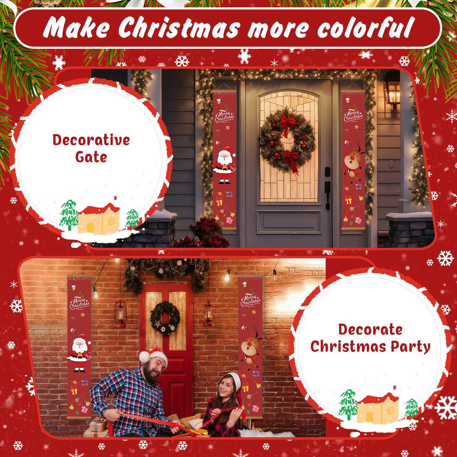 Santa & Rudolph – Porch Sign Paint by Numbers Kit - Image 6