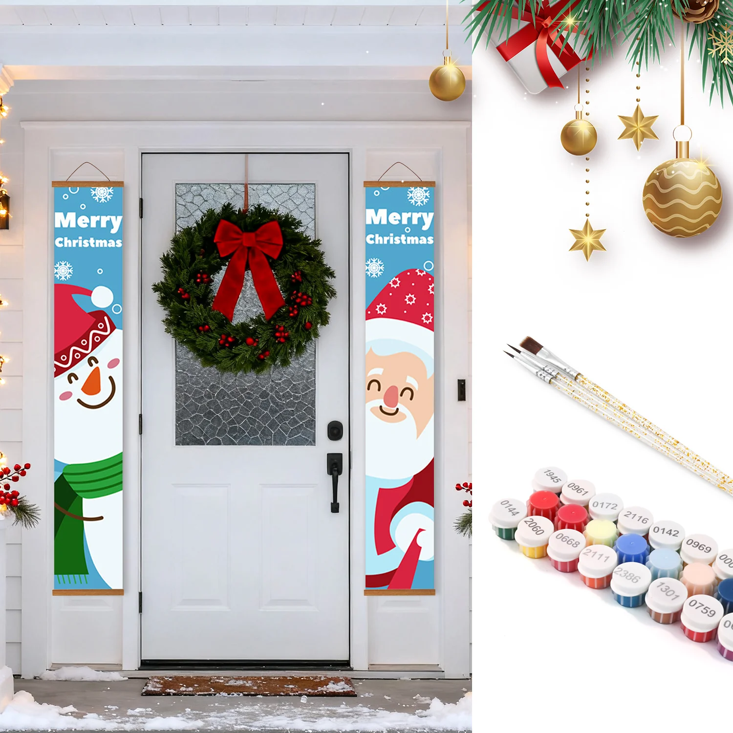 Santa & Snowy Friend – Porch Sign - Image 19