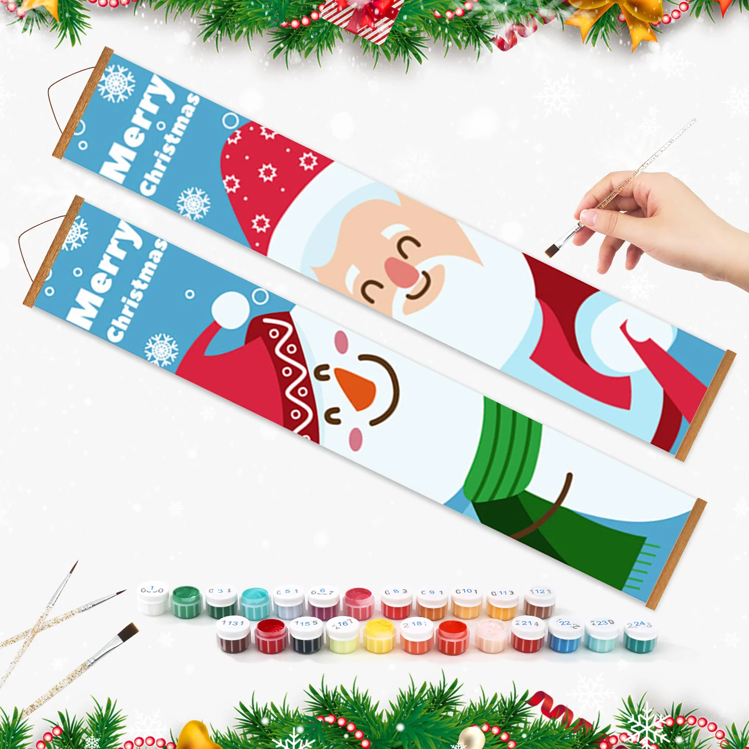 Santa & Snowy Friend – Porch Sign - Image 3