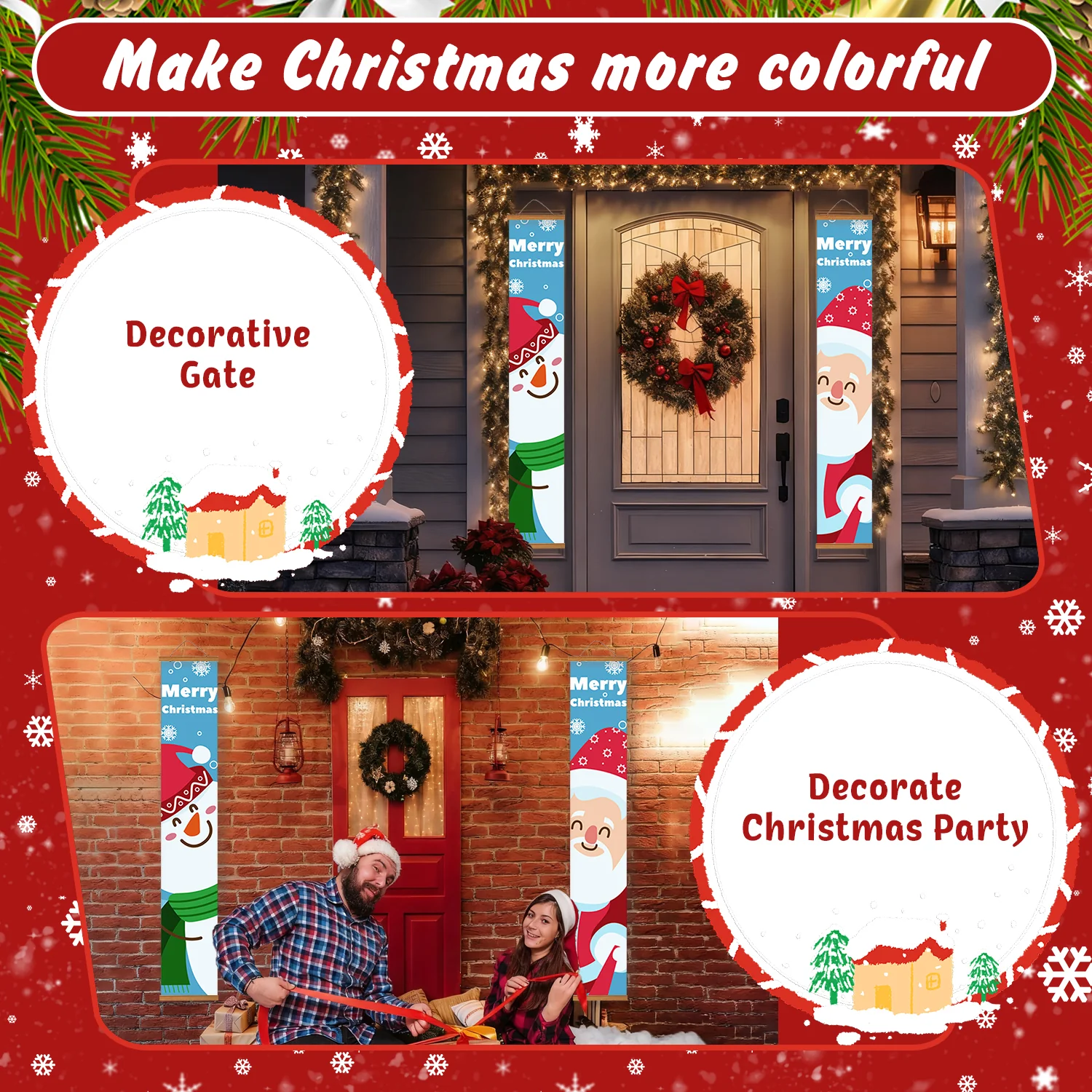 Santa & Snowy Friend – Porch Sign - Image 7