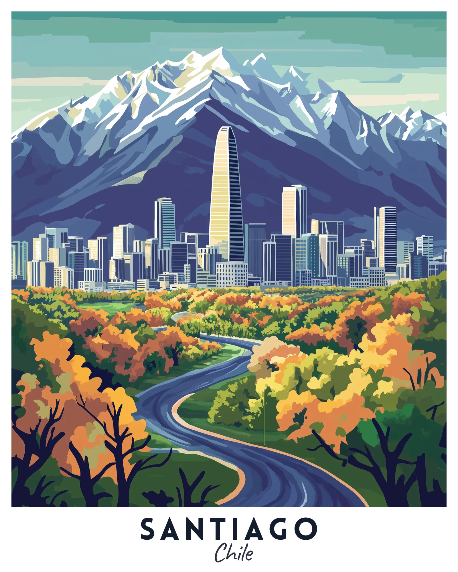 Santiago Travel Poster - Image 3