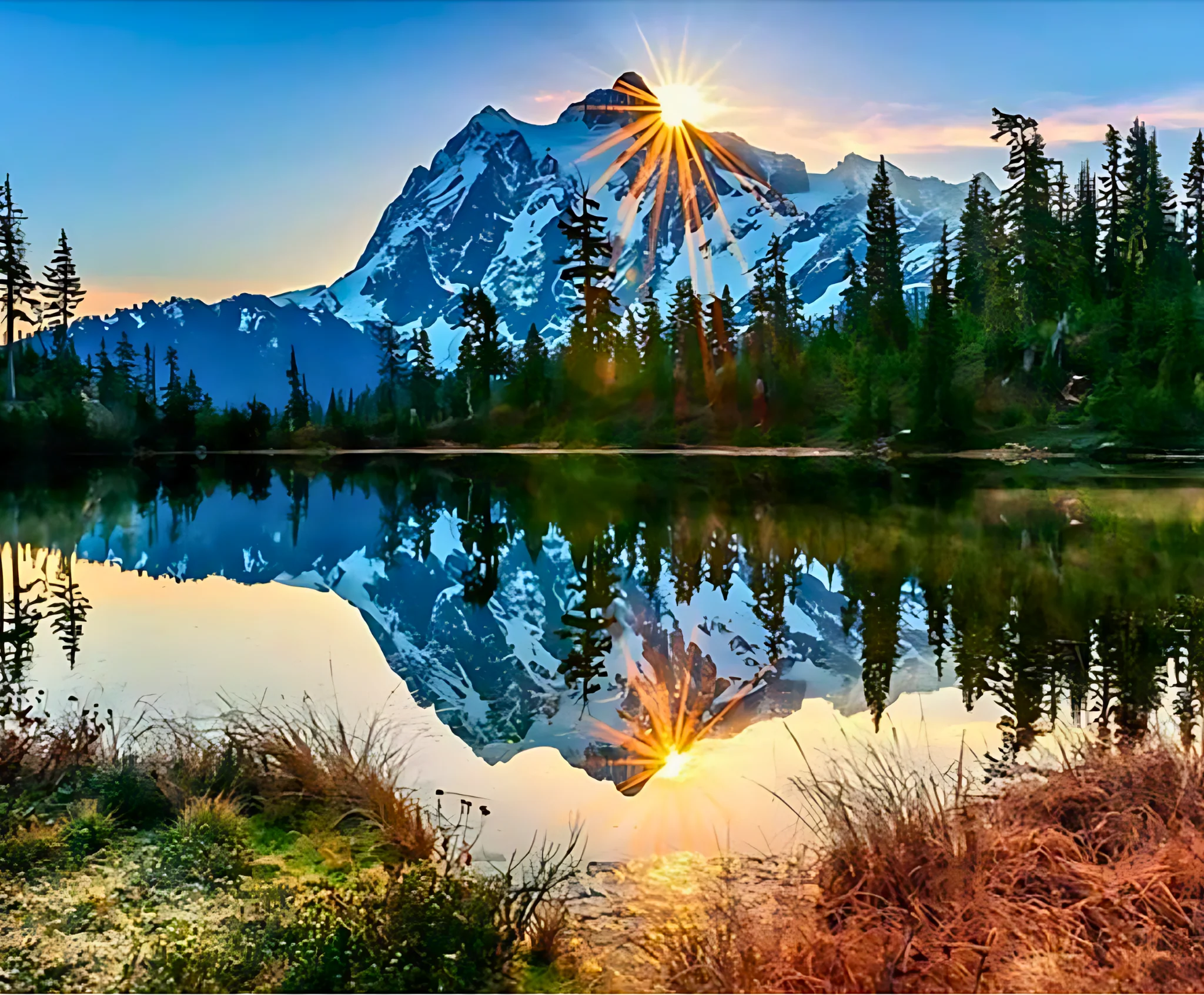 Snow Sunset Mountain - Image 5