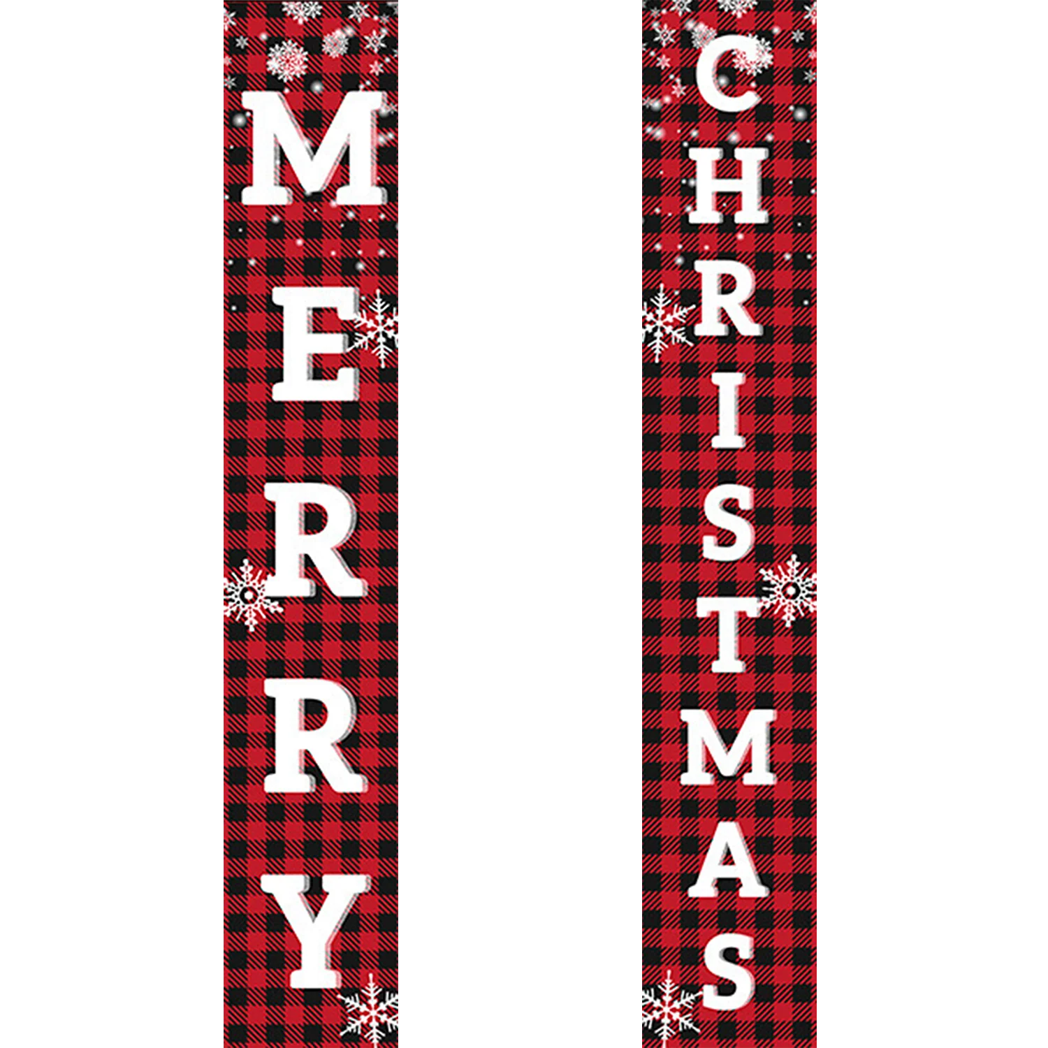 Snowflake Plaid Merry Christmas – Porch Sign - Image 20