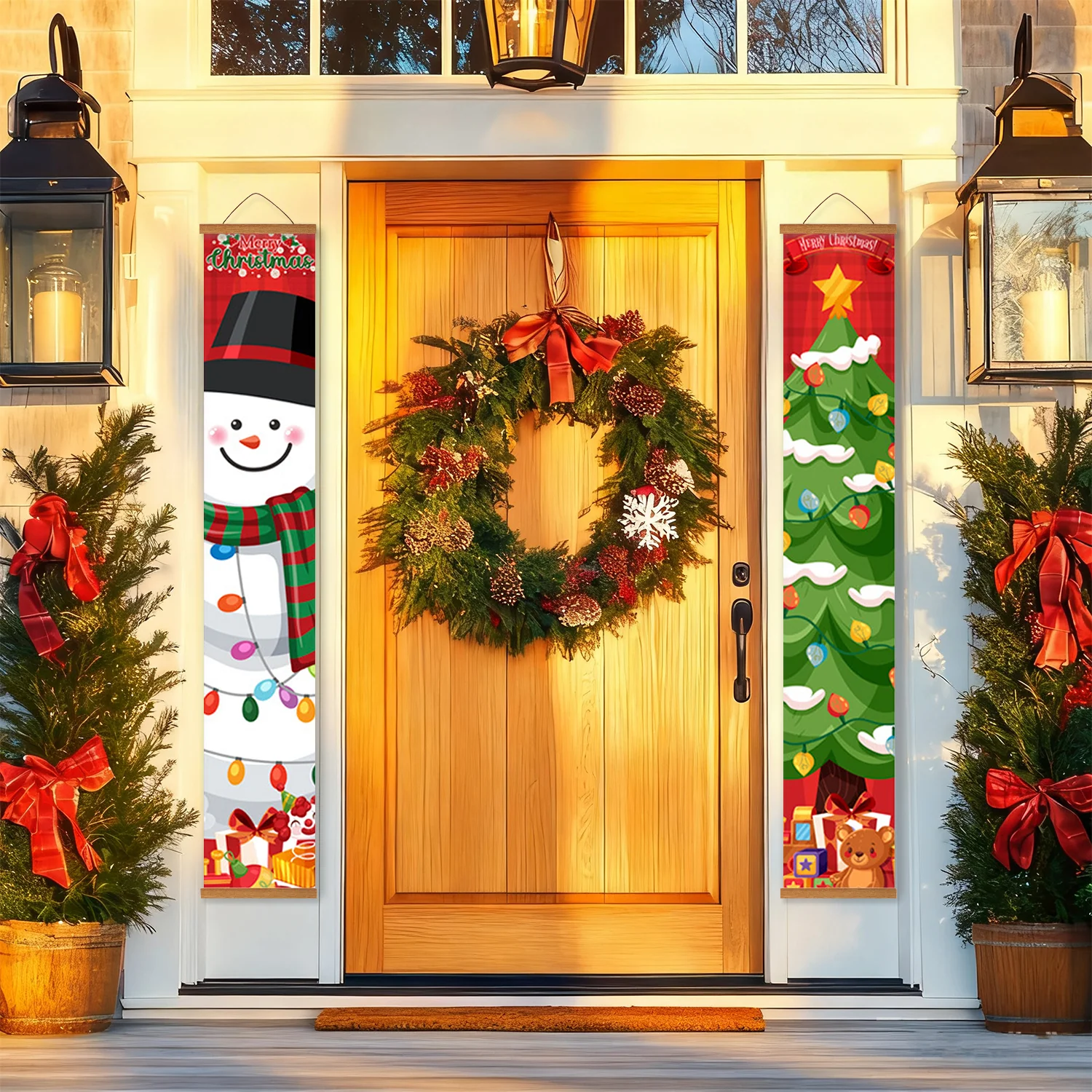 Snowman & Christmas Tree – Porch Sign - Image 10