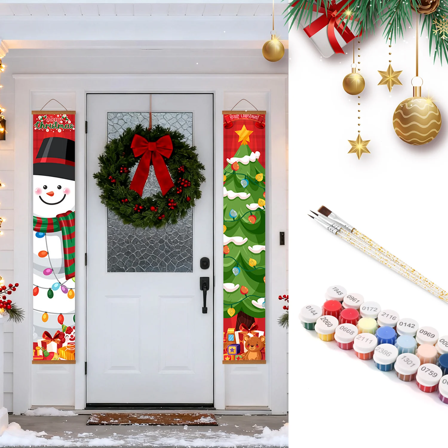 Snowman & Christmas Tree – Porch Sign - Image 19