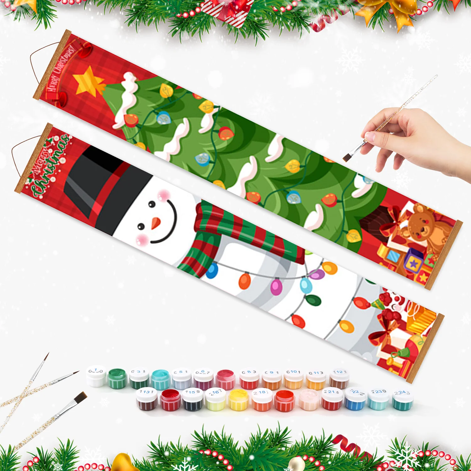 Snowman & Christmas Tree – Porch Sign - Image 3
